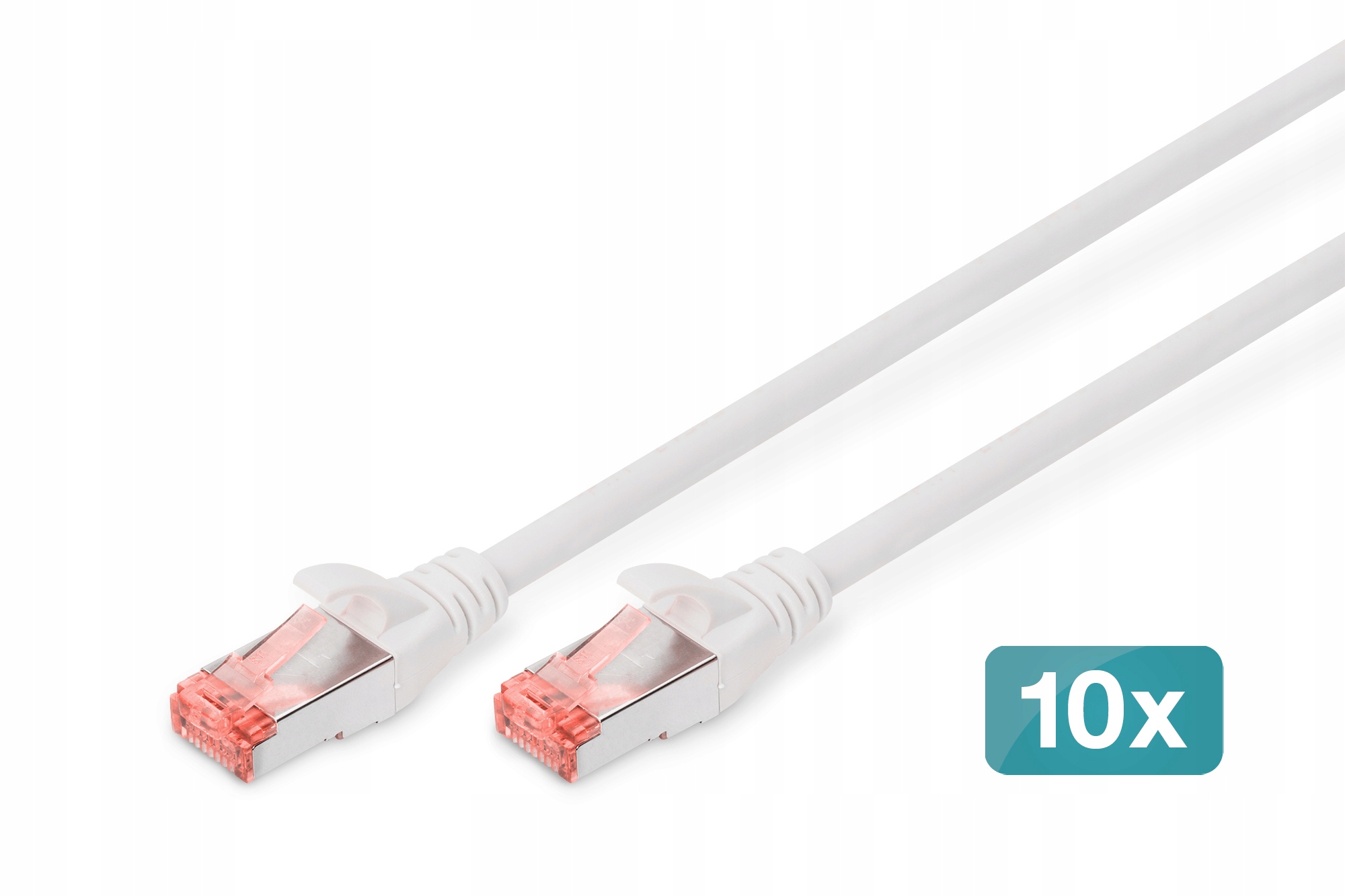 Digitus Kabel krosowy CAT6 S/ftp RJ45-RJ45 1 m biały (10 szt)