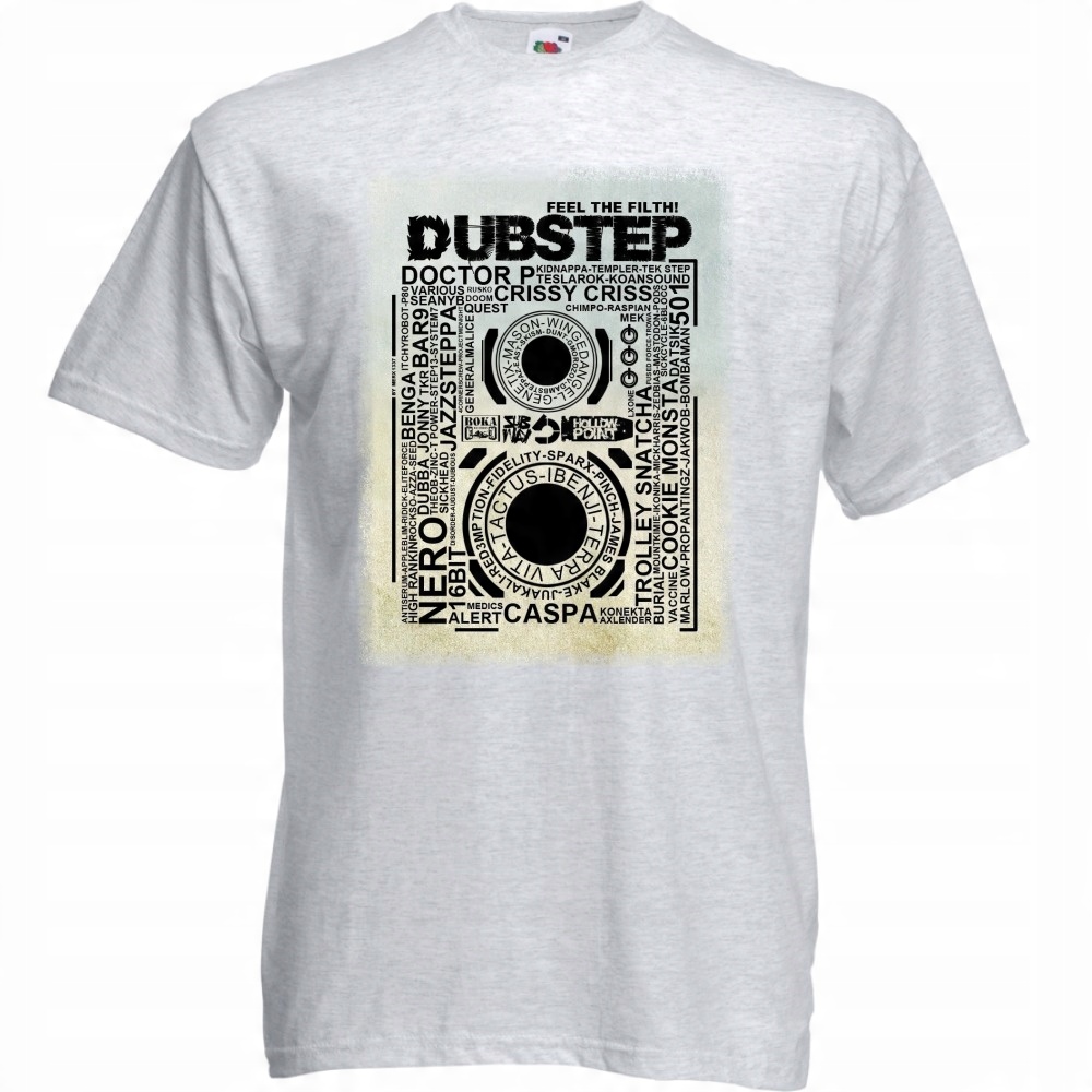 

Koszulka z nadrukiem dubstep muzyka dub XXL ash sz