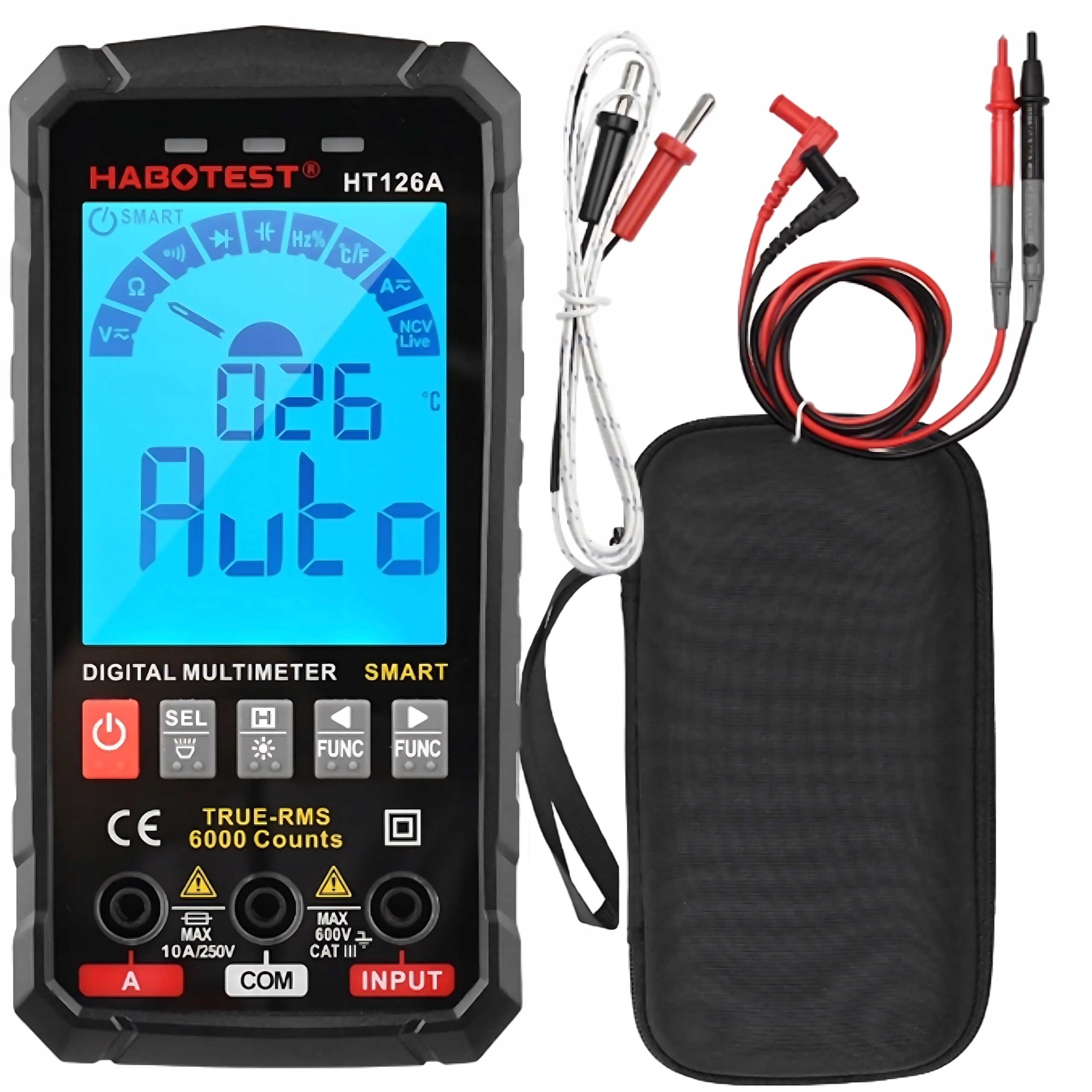 Habotest Univerzální Miltimetr Digitální Led svítilna Měřič napětí odporu