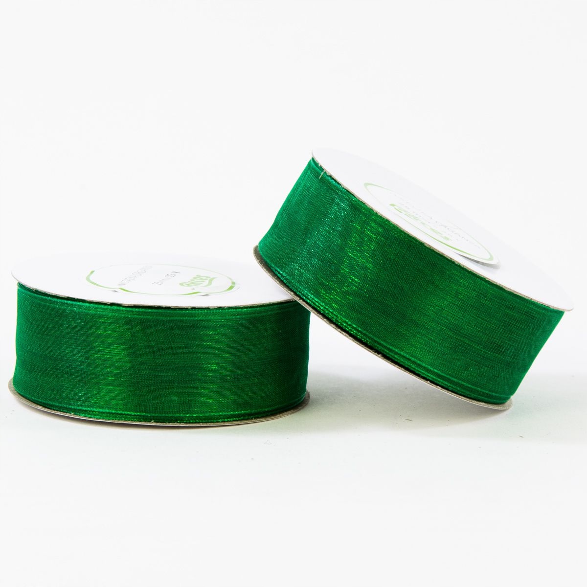 

tasiemka wstążka szyfonowa organza c.zielona 25mm