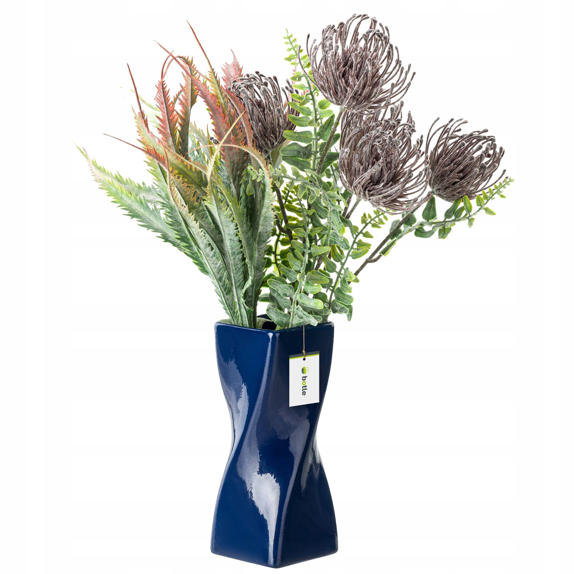 

Wazon Ceramiczny Skrętny Kobalt granat flakon 19cm