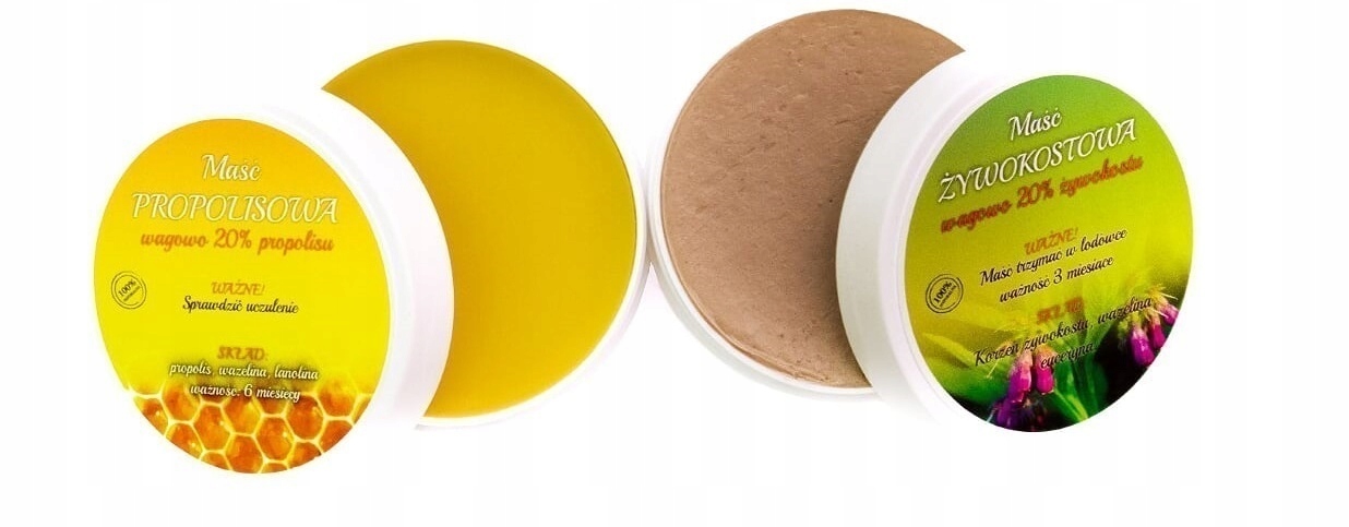

Maść Propolisowa Maść Żywokostowa 2x50ml Mocna 20%