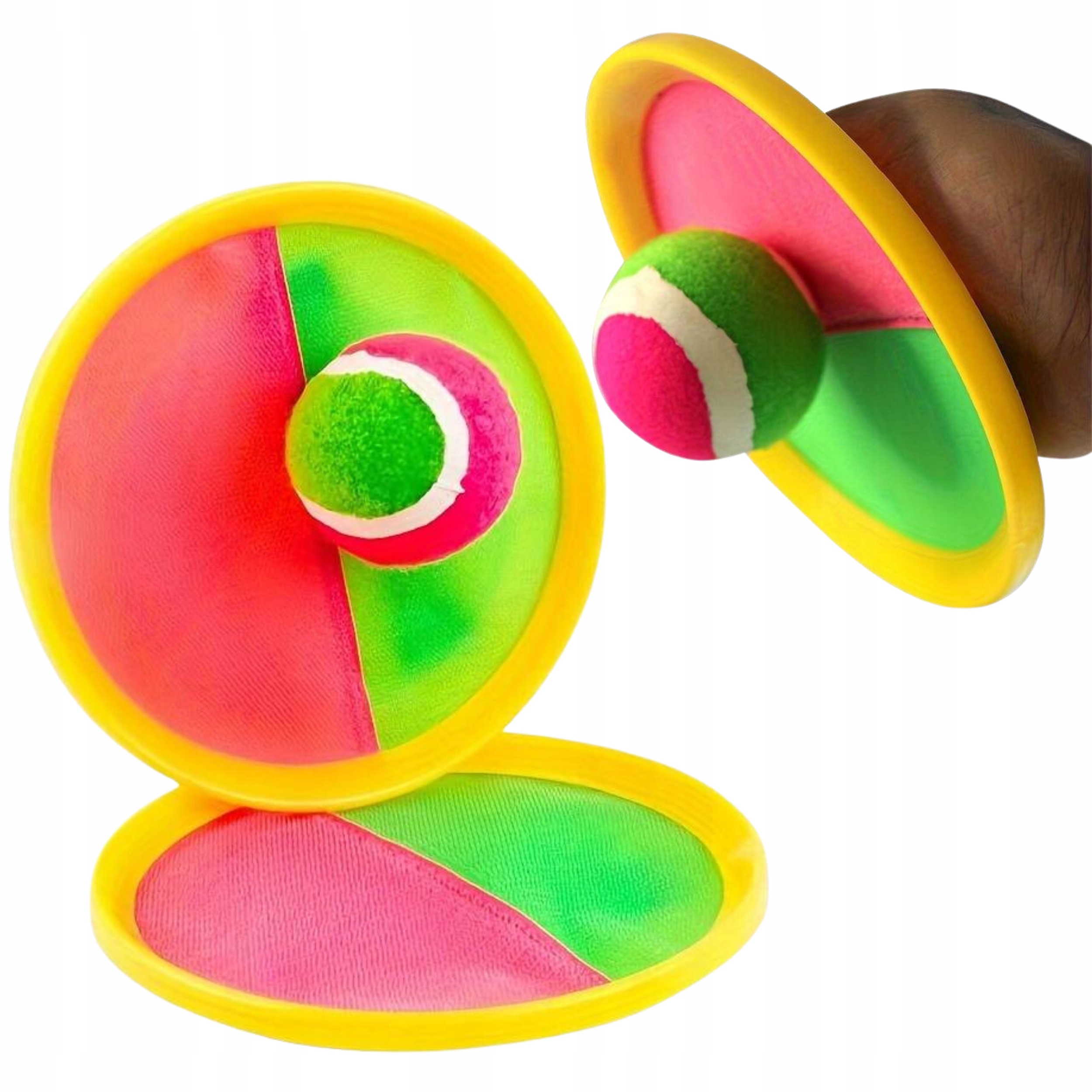 CATCH BALL GRA NA RZEPY RZUCAJ ŁAP PALETKI Z RZEPAMI + PIŁKA ZESTAW NA DWÓR Płeć chłopcy dziewczynki unisex