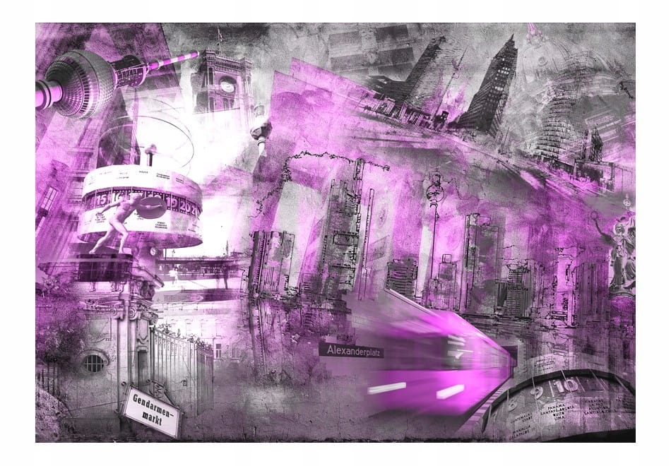 

Fototapeta - Berlin - kolaż (fioletowy) - 350X245