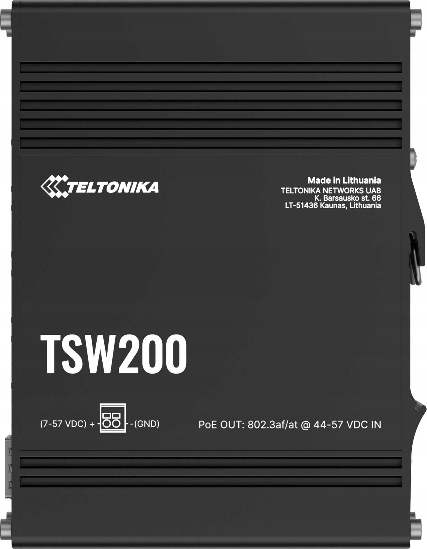 Teltonika TSW200 priemyselný prepínač 8xGE 2xSFP PoE (TSW2000000B0) Din