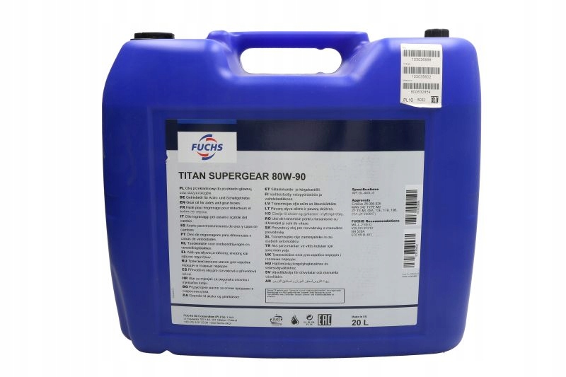 OLEJ FUCHS TITAN SUPERGEAR 80W-90 20L Producent Fuchs