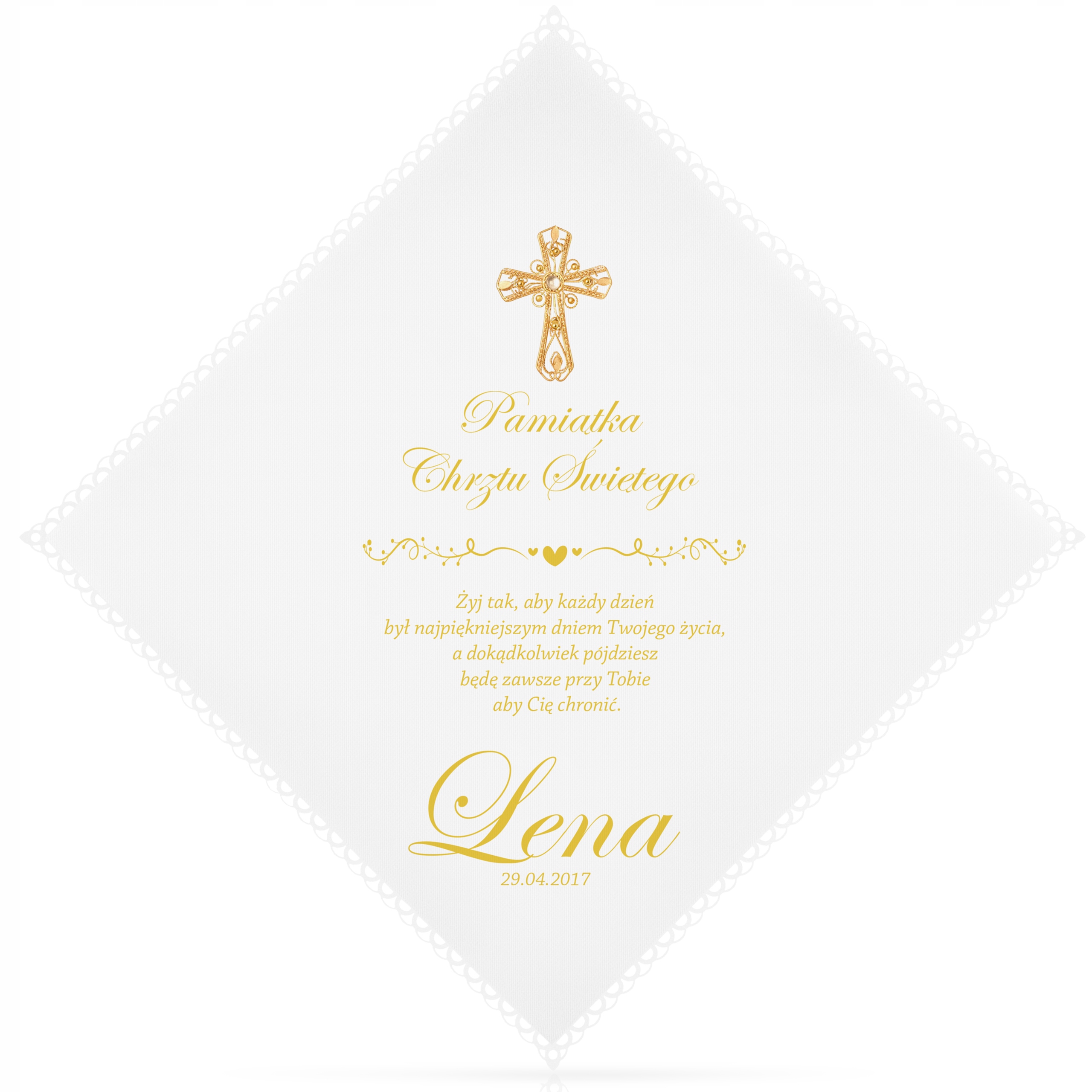 

Biała Personalizowana Szatka Do Chrztu Chrzest Kw