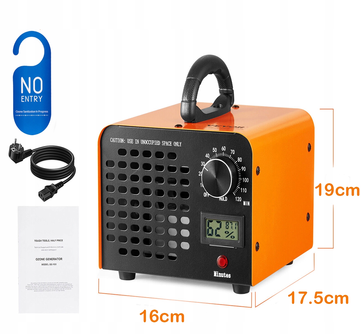 GENERATOR OZONU OZONATOR OCZYSZCZACZ CZASOMIERZ Kod producenta OZONATOR 60G/H + Timer + Wentylator