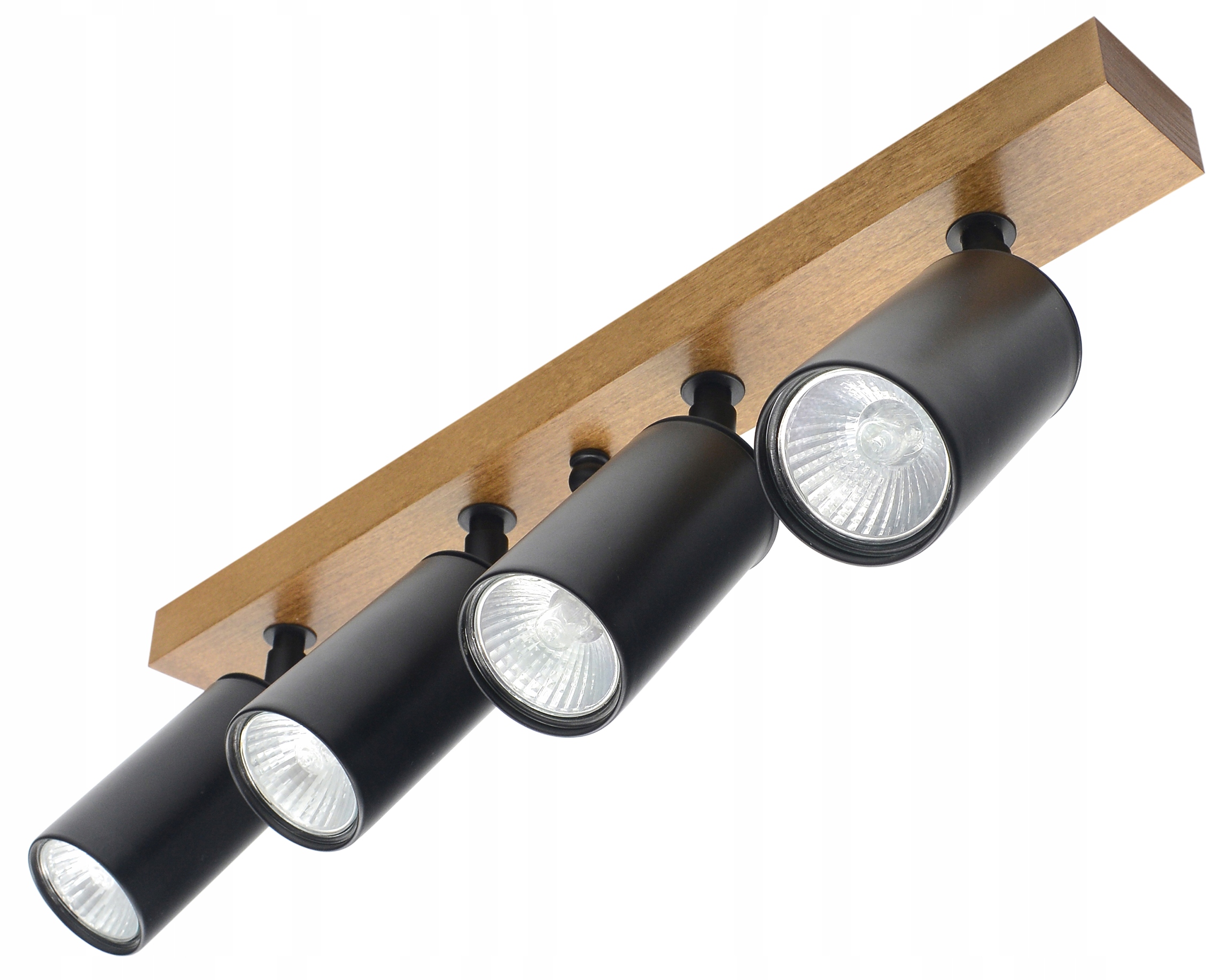 Lampa Plafon Kinkiet Regulowany Halogen Led GU10 Reflektor Drewniany Dąb