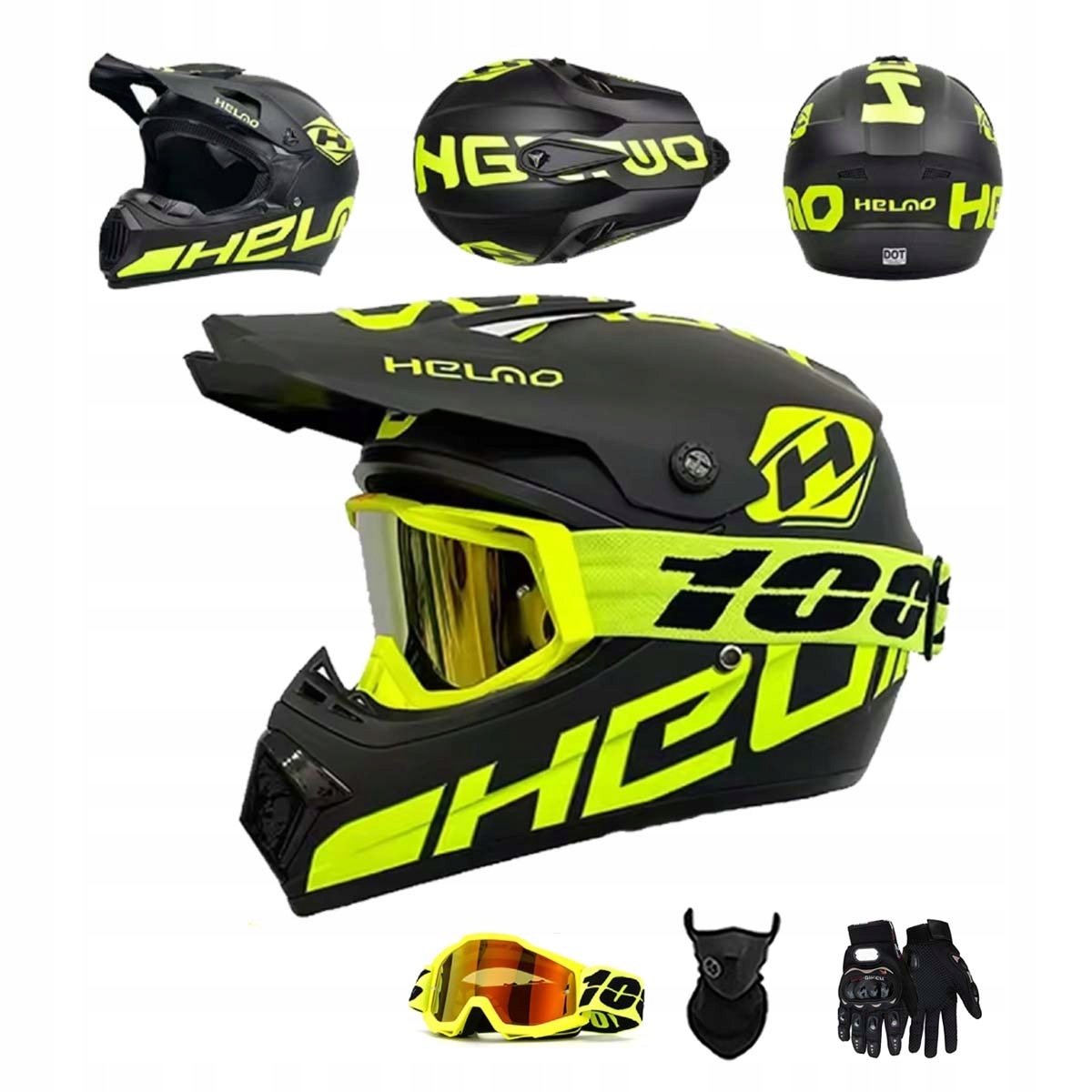 Motocyklová Přilba Lehká Enduro Quada Brýle Rukavice Maska XL