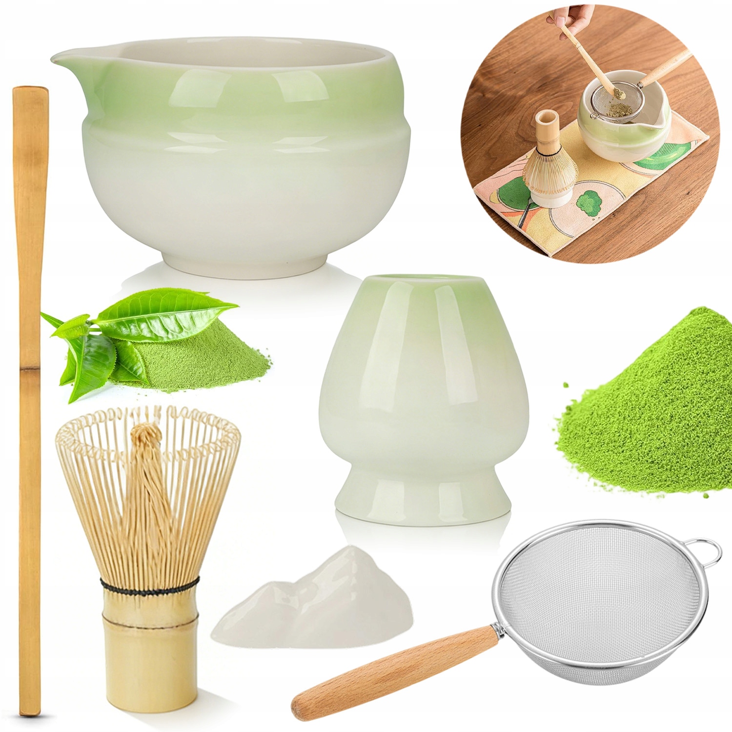 Bambusová Dárková Sada Pro Přípravu Čaje Matcha: Chashaku, Metlička, Lžička