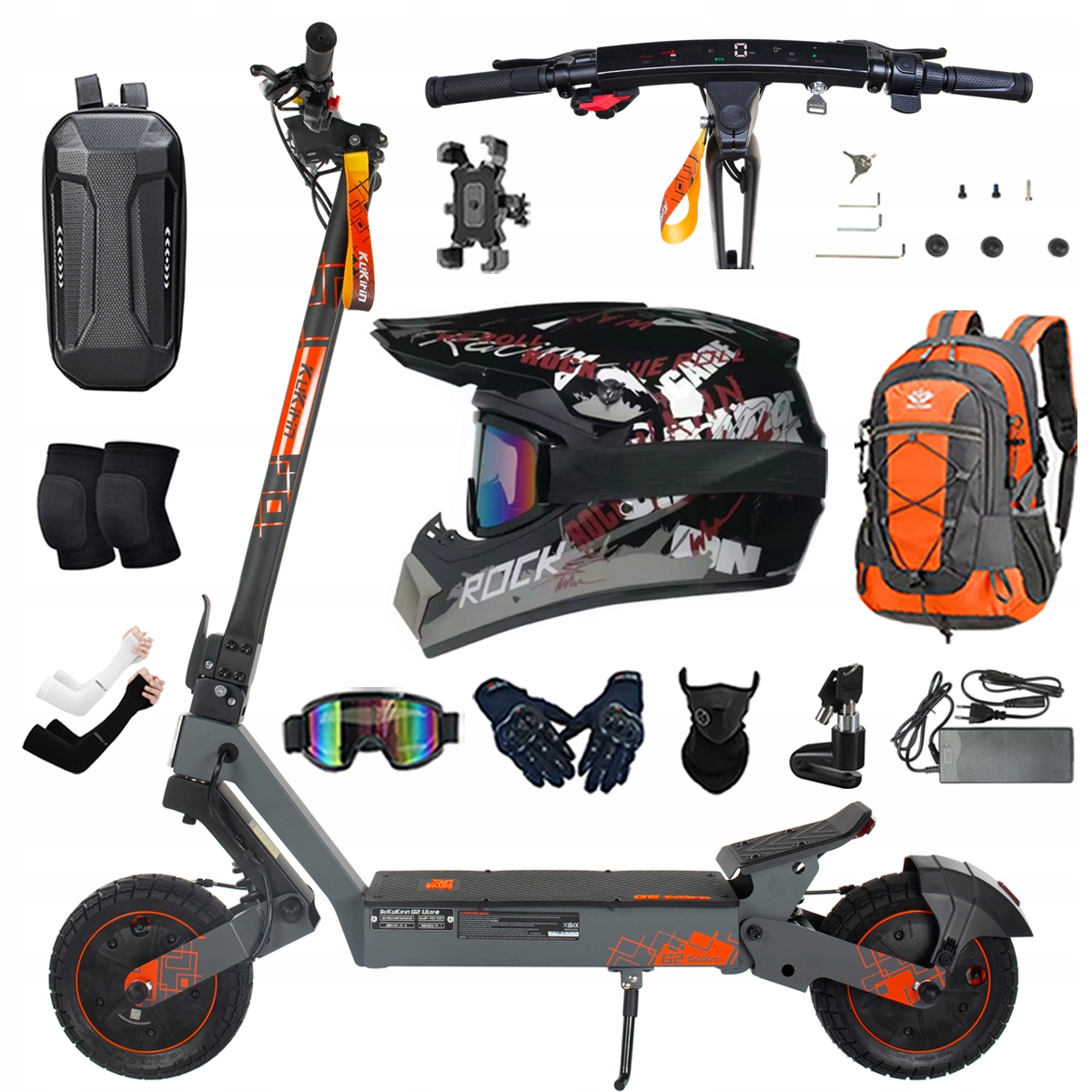 Kukirin G2 Ultra elektrické vozidlo 2000W 55km/h 55KM 48V18Ah 10" dárky