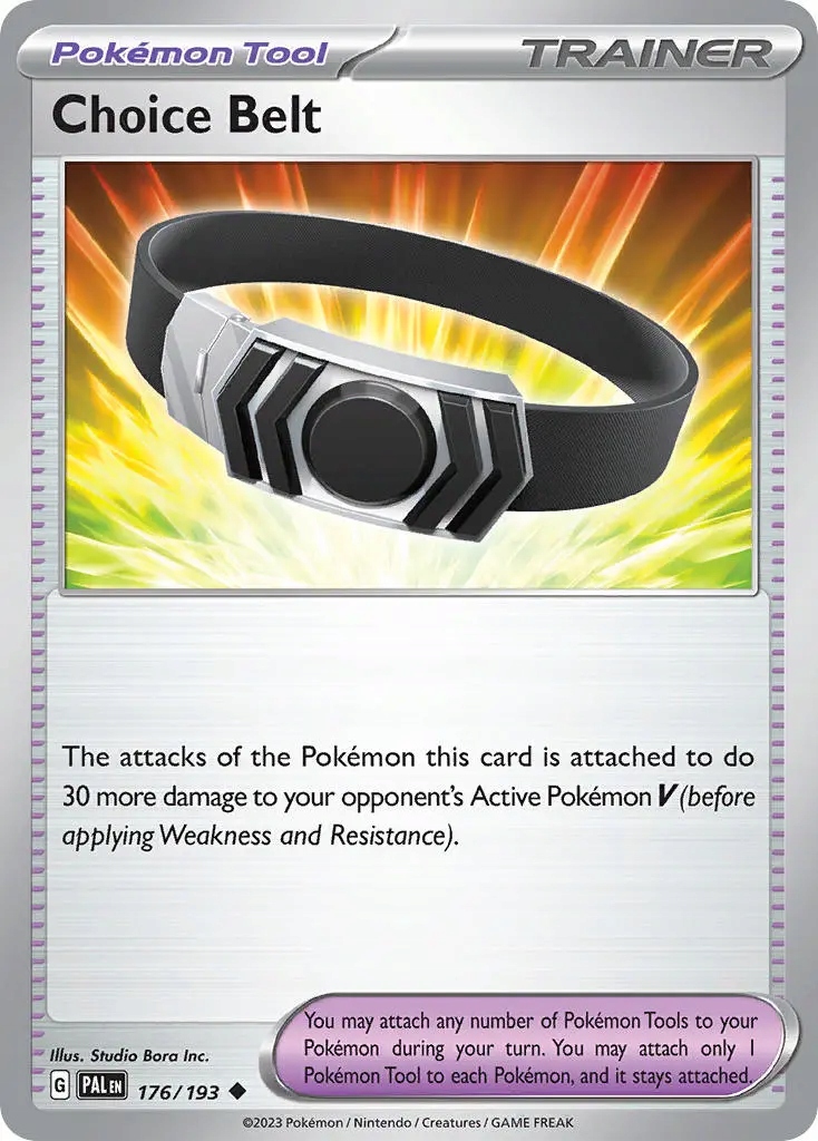 Oryginalna Karta Pokemon Choice Belt (pal 176) Reverse Holo