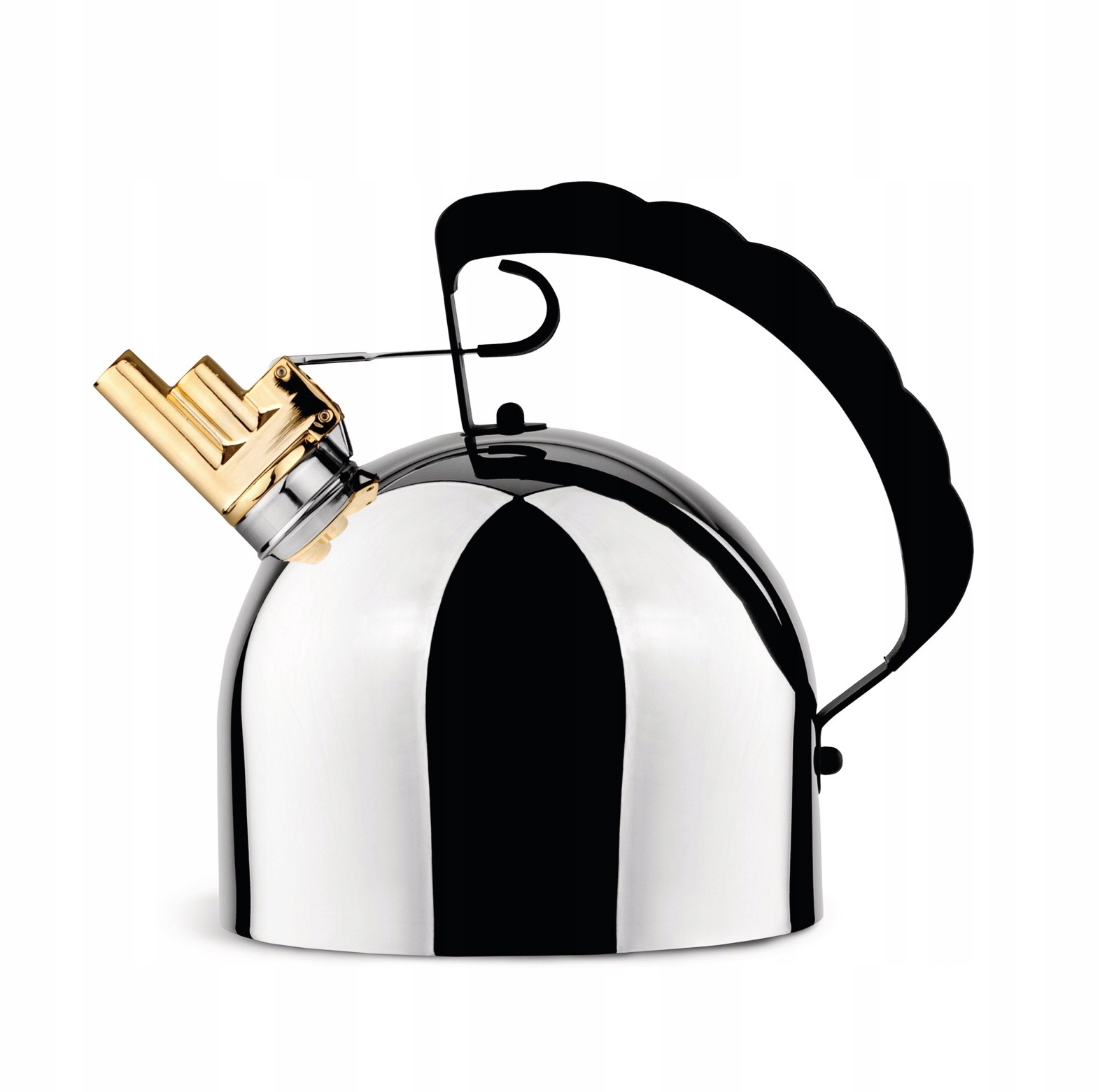 Alessi 9091 Kanvica Melodic s mosadznou píšťalkou strieborný lesk