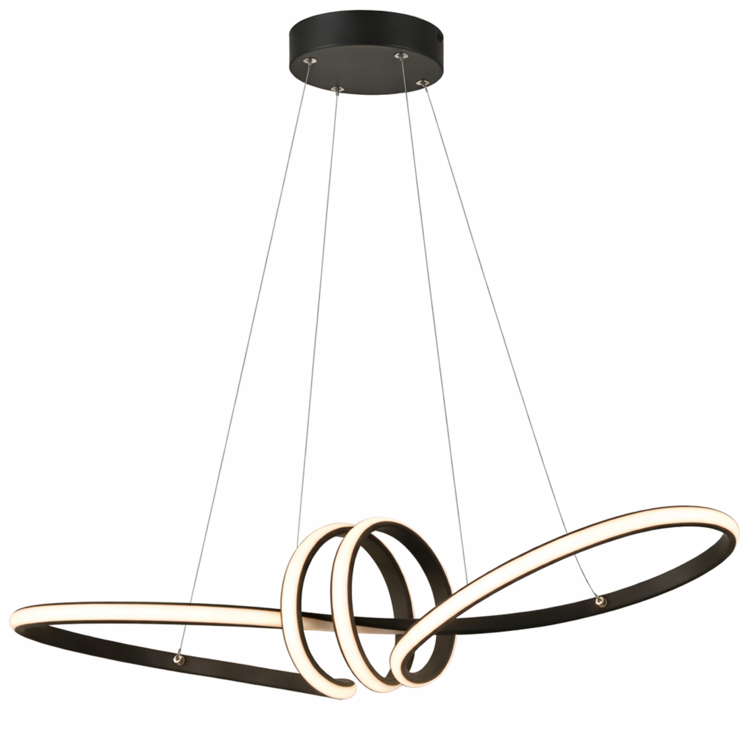 Lampa Čierna Led Diaľkový Ovládač Moderná Stropná Luster