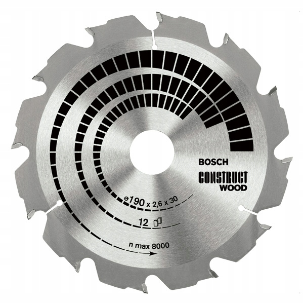 Bosch Kotoučová Pila Construt Wood 190x2,6x30x12z