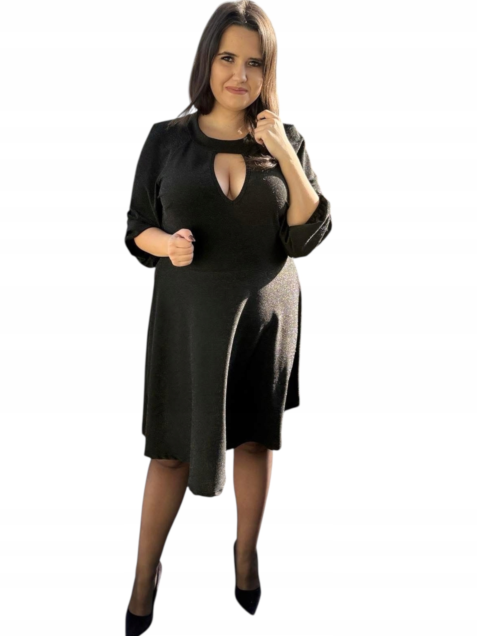 Elegantní šaty, černé, plus size, velikost 44, 46, 48