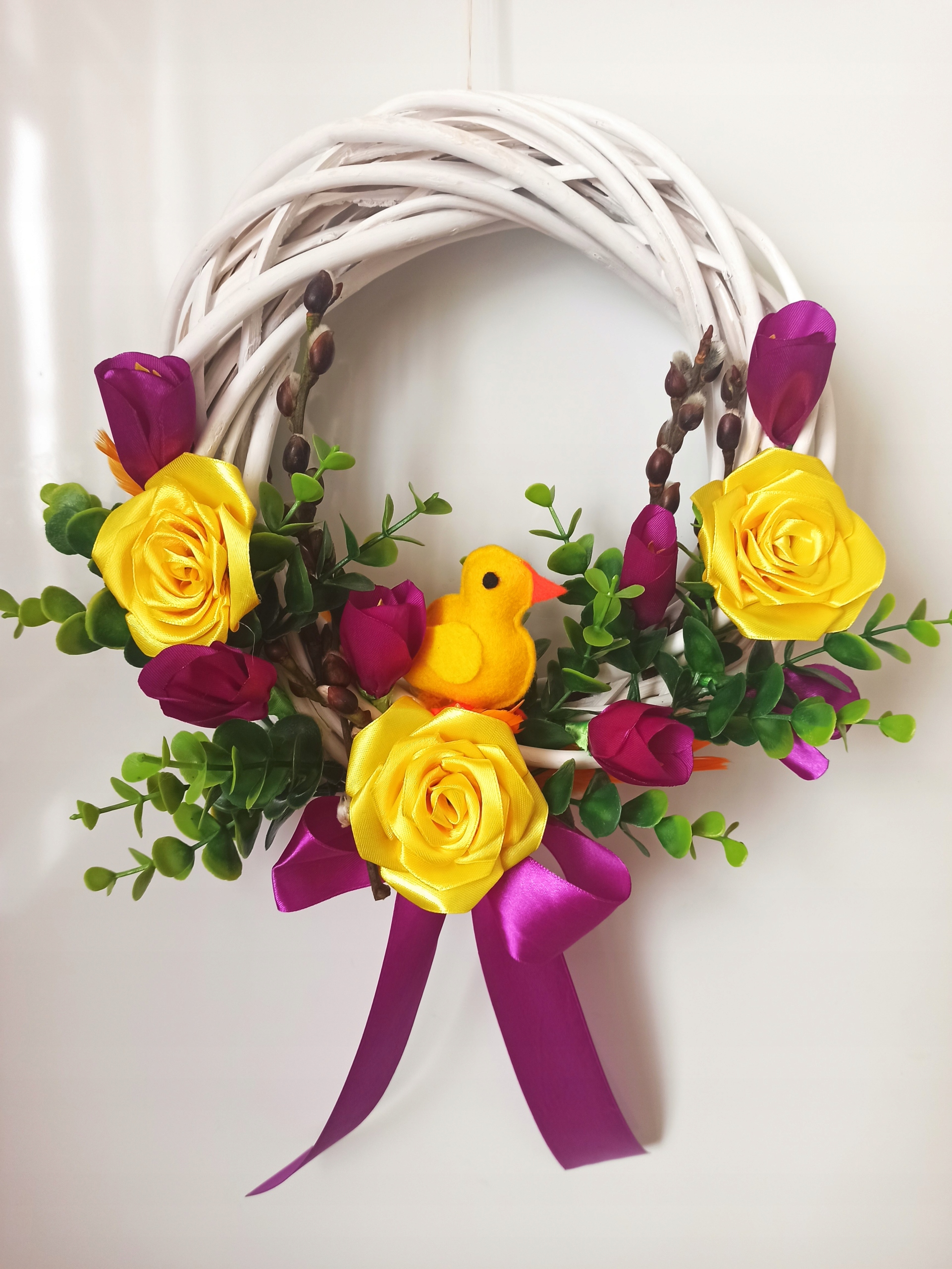 Dekorace věnec s kuřátkem [W8]