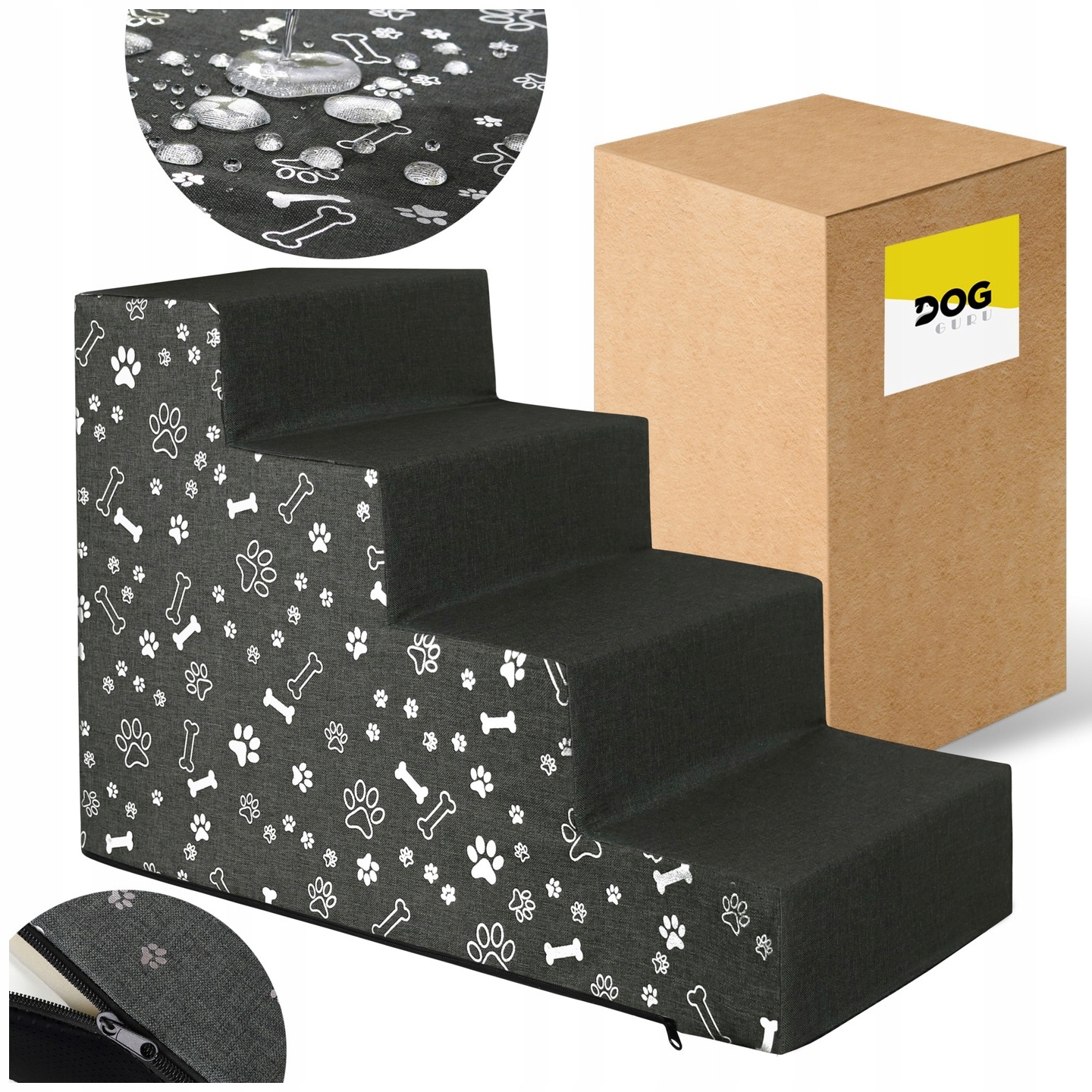 Levně Schůdky Schody Pro Psa Plošina Pro Vstup Rampa 4 Stupně 40 CM Stabilní