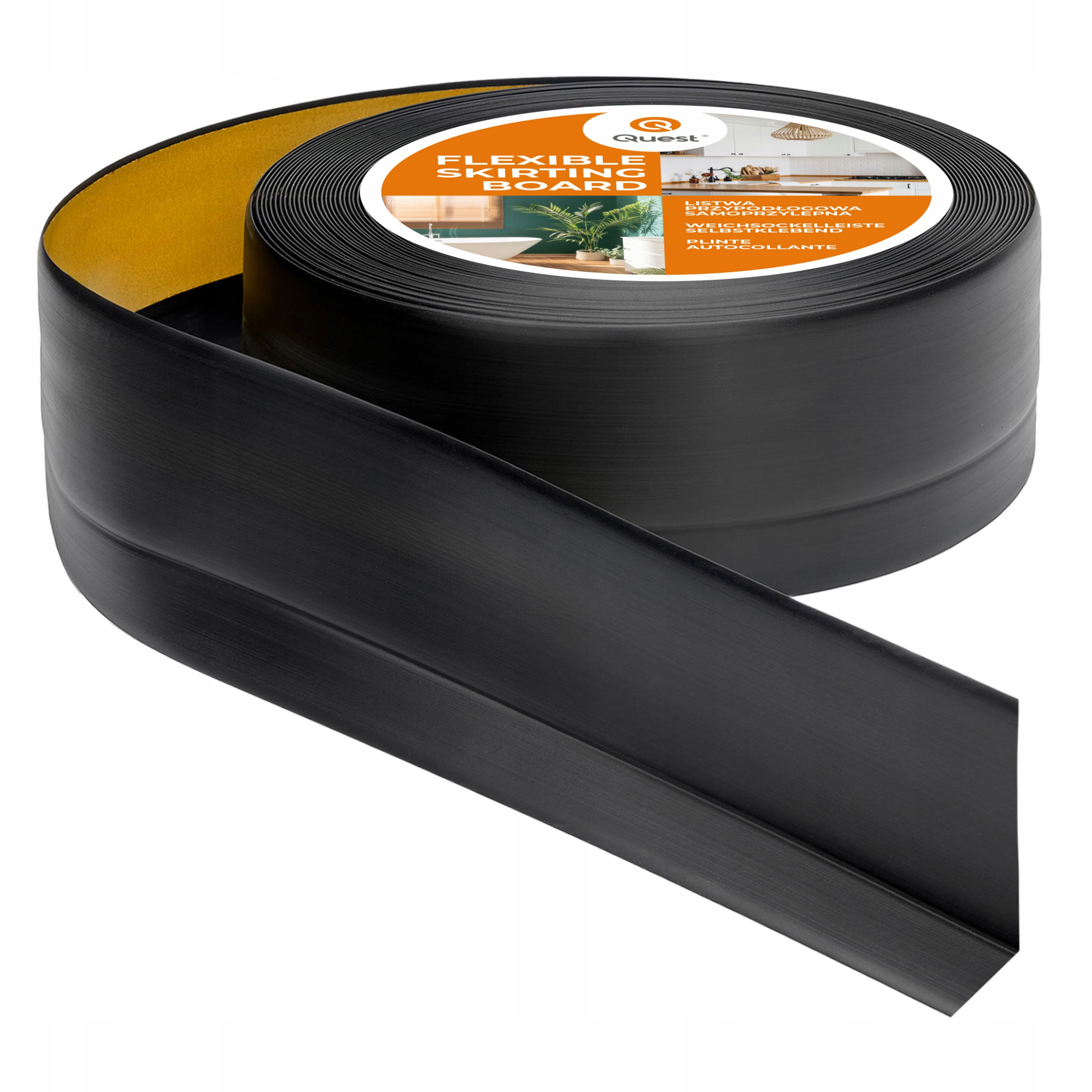 samolepicí soklová lišta Quest Pvc 50x20mm černá 25m flexibilní