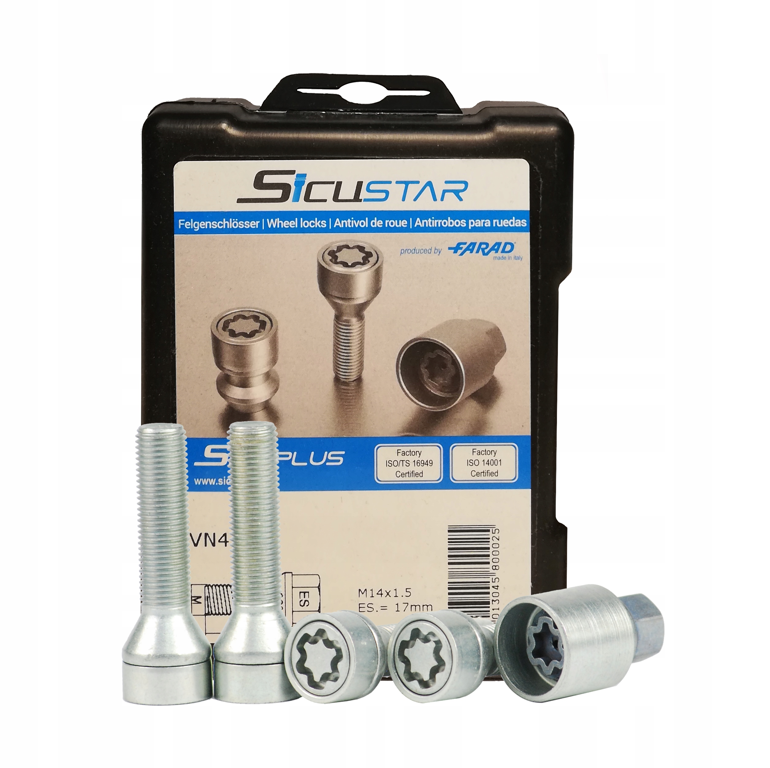 Кріпильні гвинти SICUSTAR 14x1. 5x45 конус 17