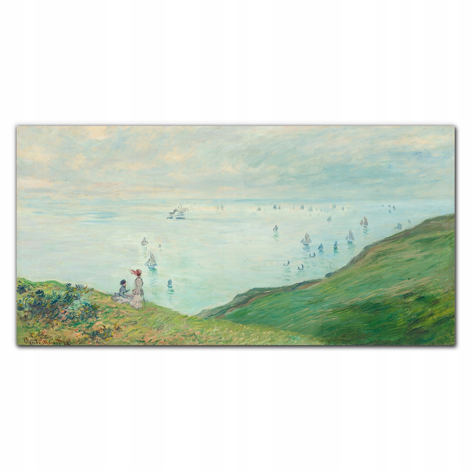 Obraz na plátne Útesy v pourville Monet 140 x 70 cm