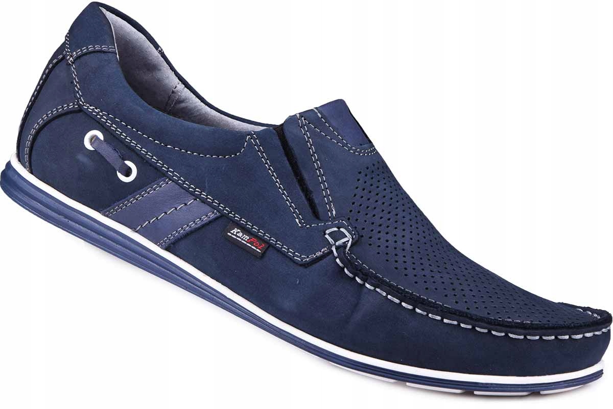 

Buty męskie skórzane wsuwane letnie KamPol r45