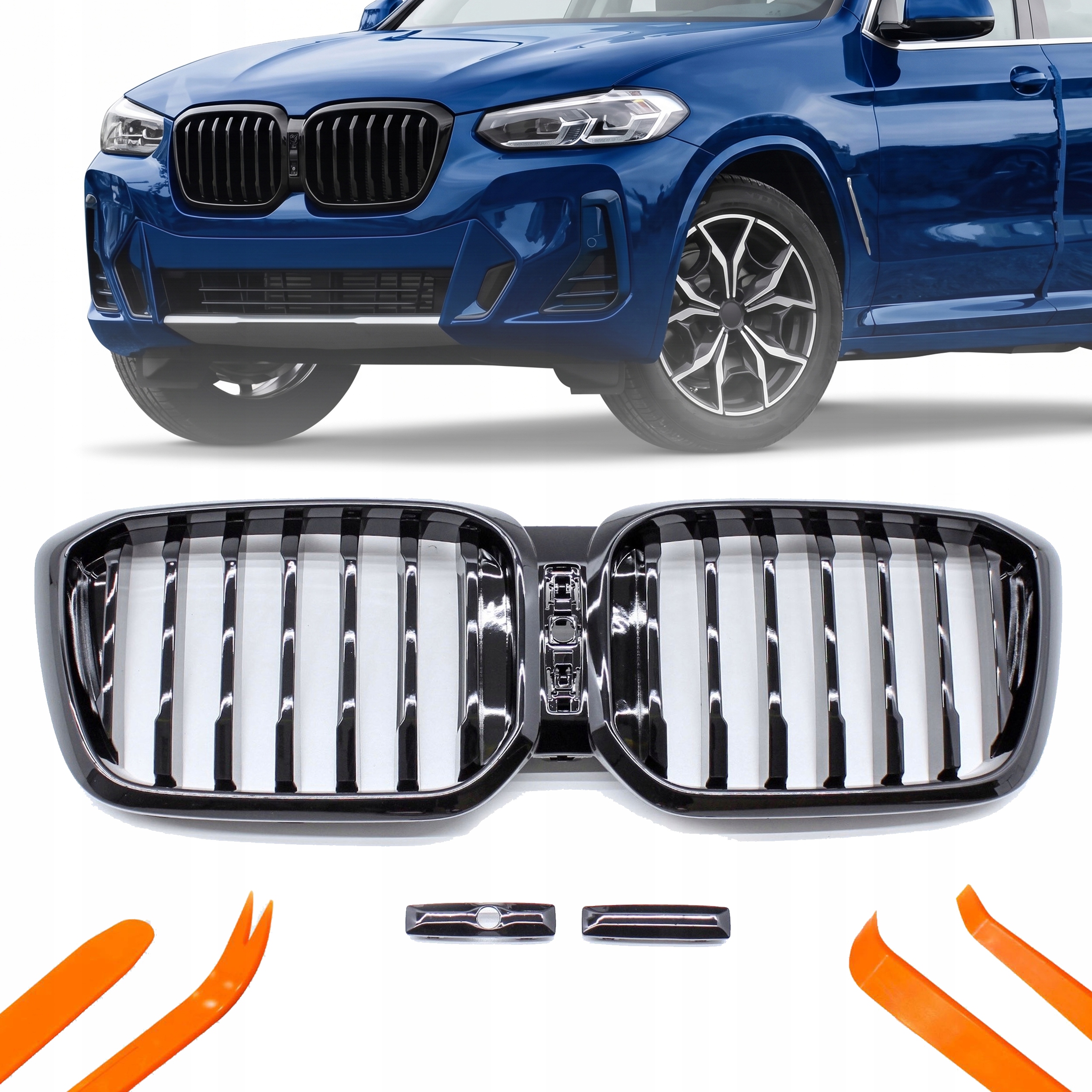 Atrapa Gril Ledvinky Bmw X3 G08 22-23 Černý Lesk 1 Žebro
