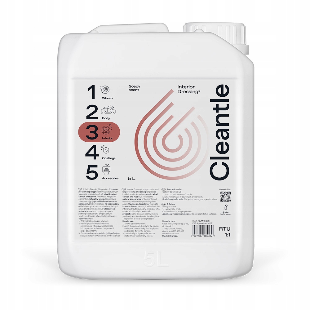Čistiaci prostriedok na interiér Cleantle 5 l