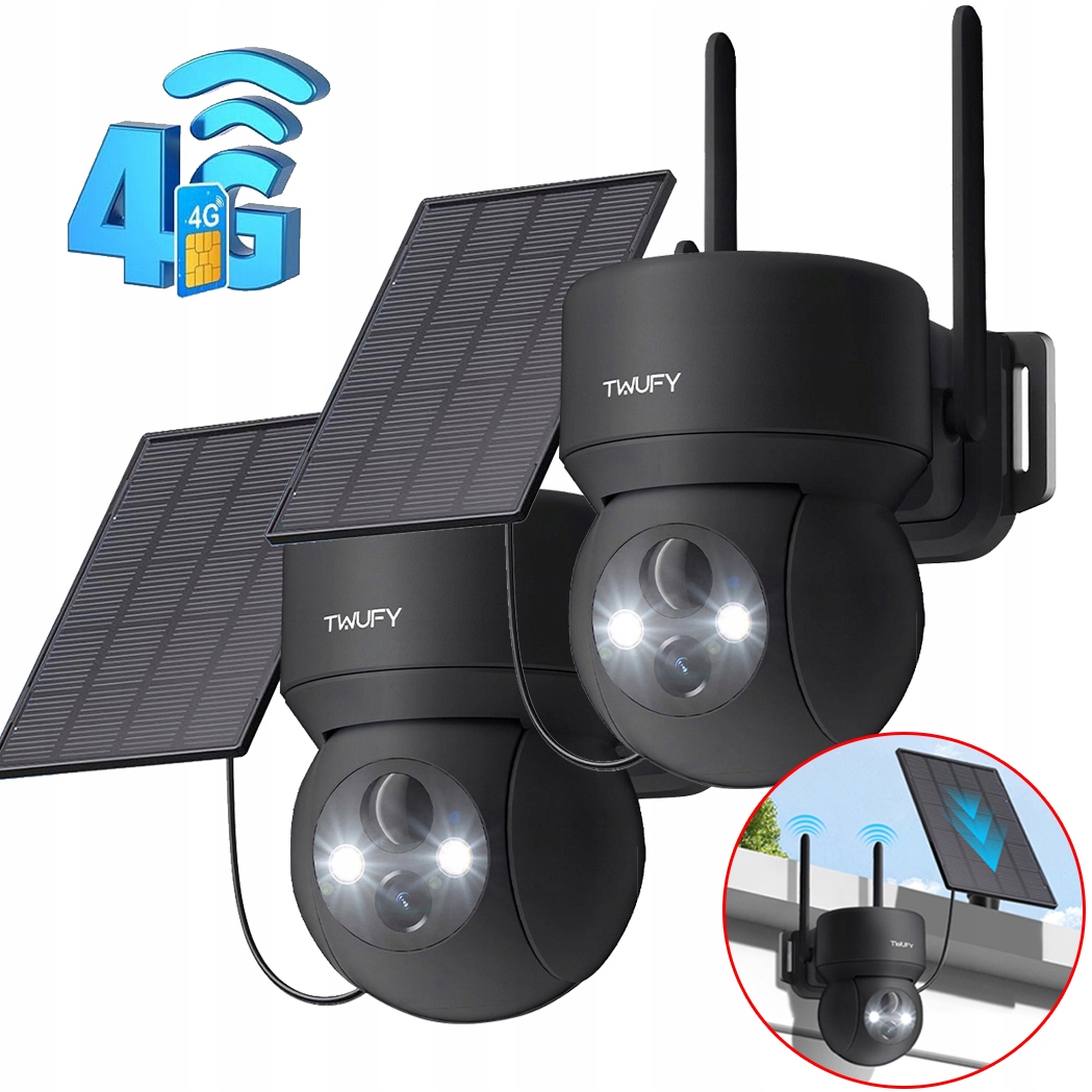 Venkovní Solární Kamera Smart Otočná Gsm 3G 4G Sim 2K 3MPx Full Hd 2ks