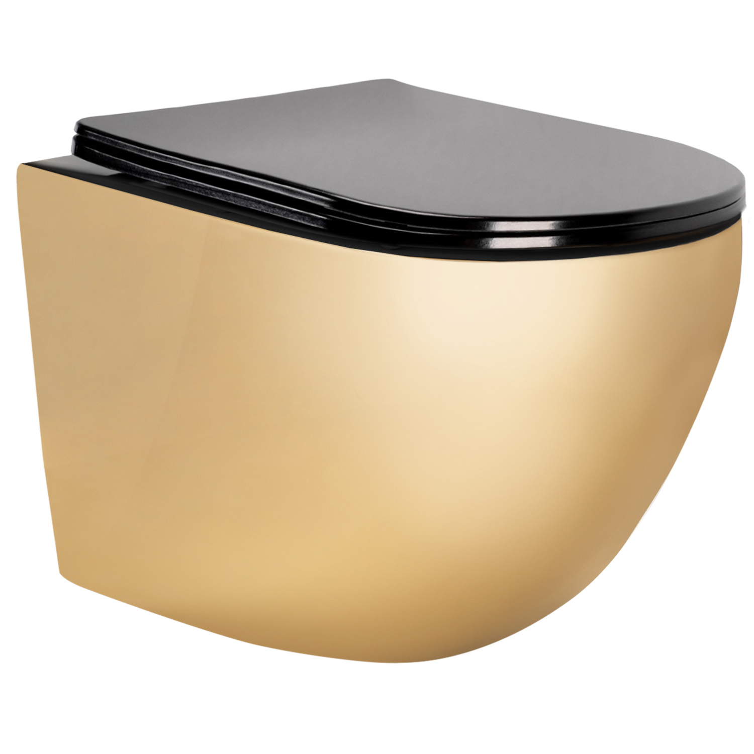 Závesná Wc Misa Carlo Flat Mini Gold/black