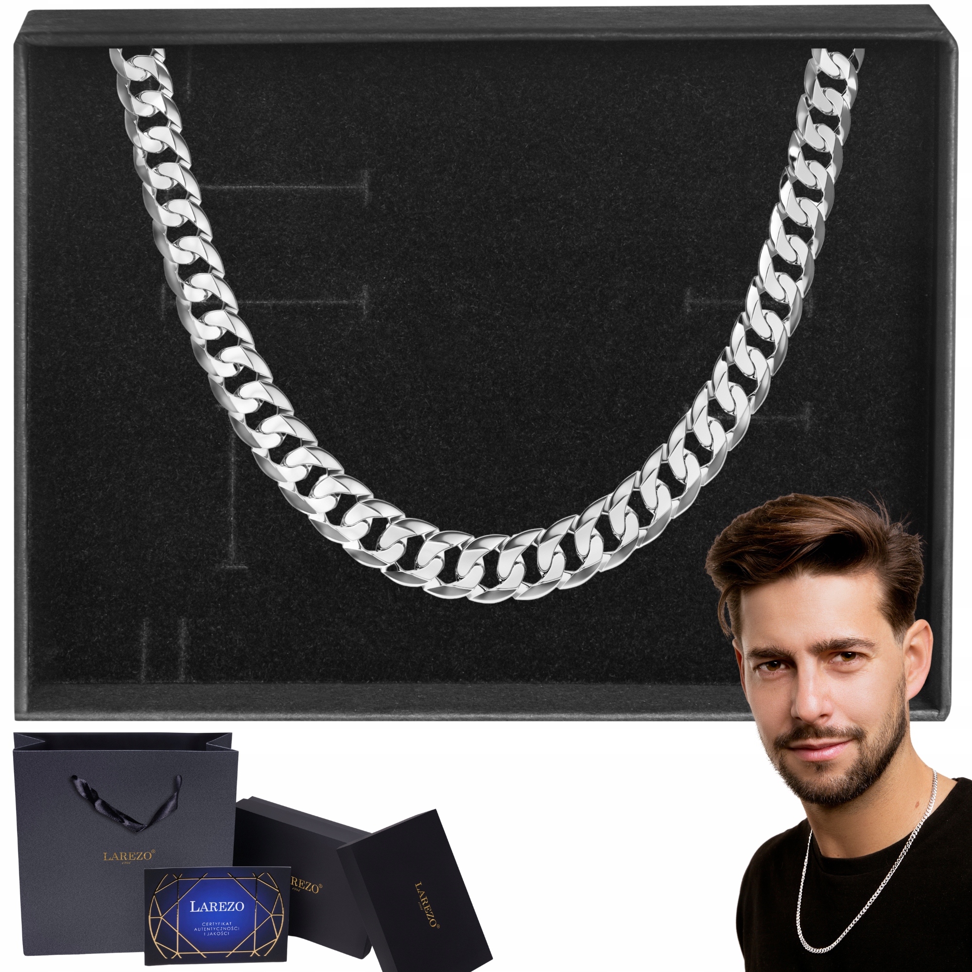 Pánský Stříbrný Pancr S Stříbrný Řetízek 60 CM, Kovaný, Stříbro 925