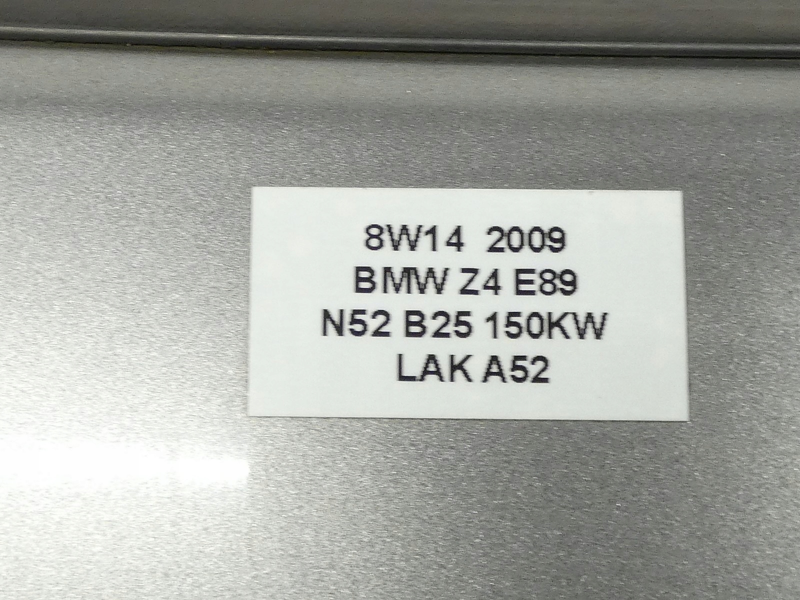 door right front right front BMW Z4 E89 08R- SPACEGRAU METALLIC (A52)