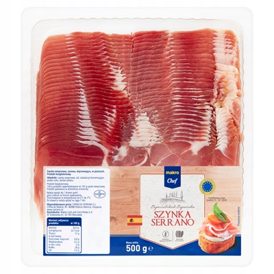 Metro Chef Šunka Serrano plátky 500 g