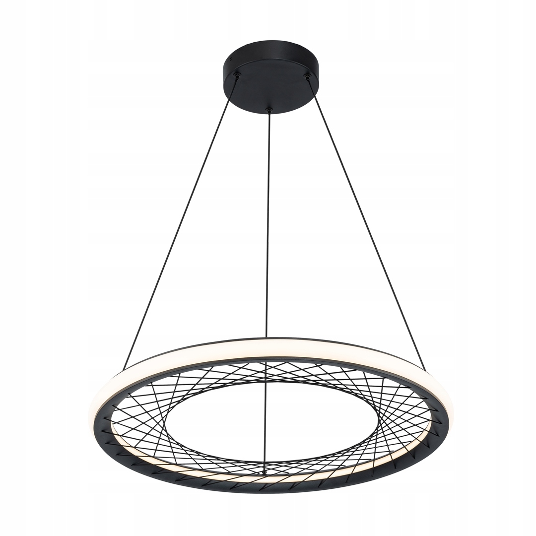 Závesná Led lampa čierna okrúhla 60 cm s prepletenými drôtikmi Milagro