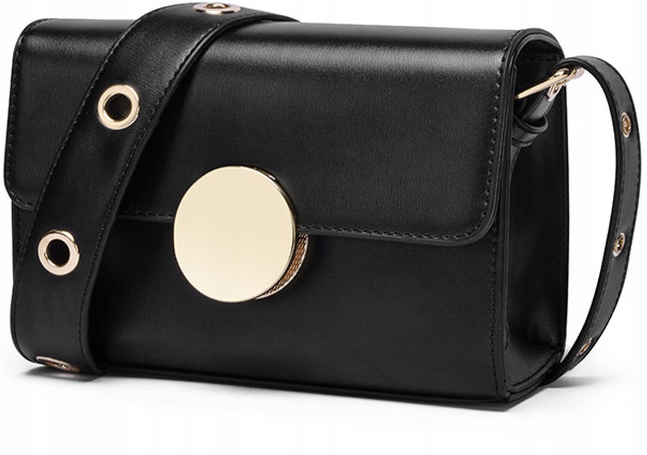 

Mała Torebka Damska Czarna Listonoszka Kuferek