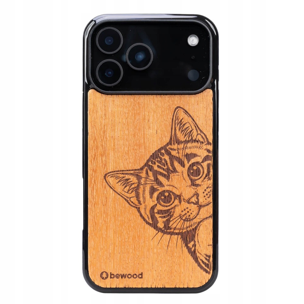 Dřevěné Pouzdro Bewood pro iPhone 17 Pro MaxCAT Lover Merbau