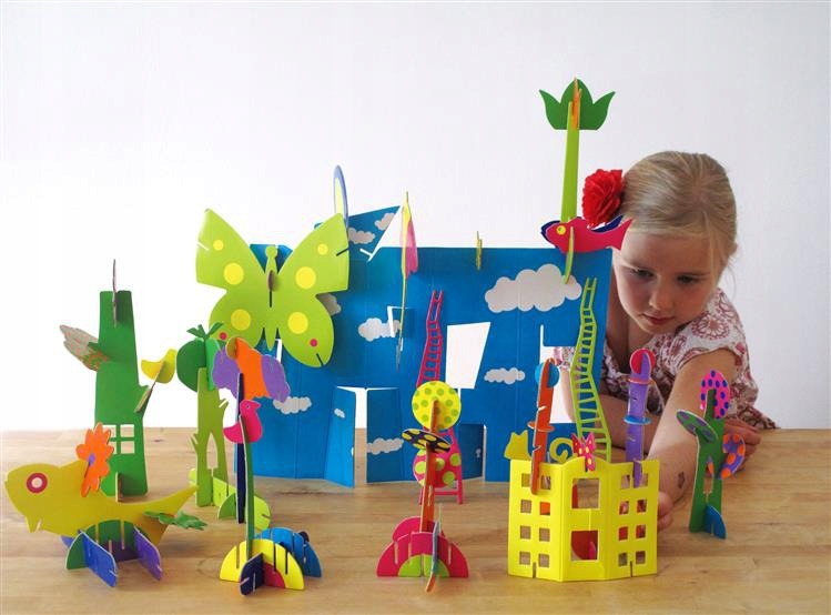 Zestaw Dla Dzieci Makieta 3D Moje Miasto Szablon