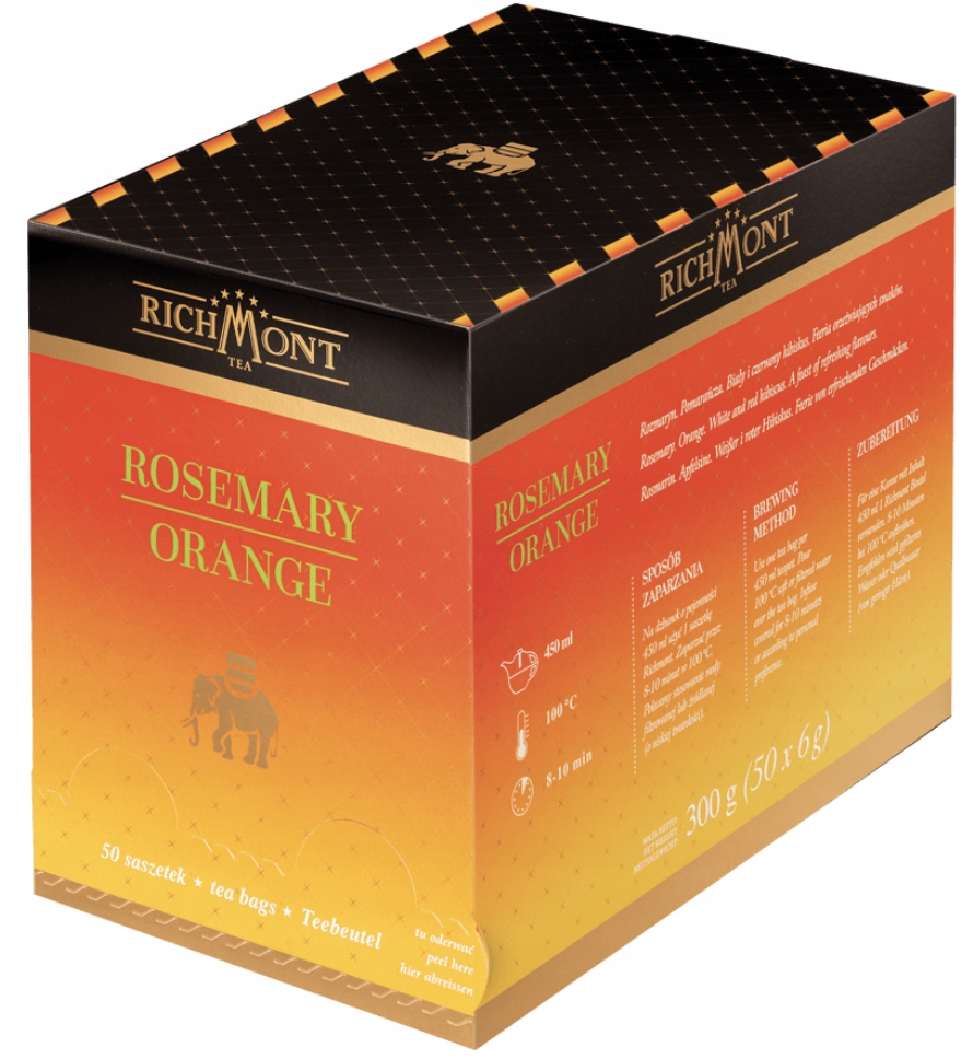 Ovocný bylinný Čaj Richmont Rosemary Orange 50 sáčků Čaj