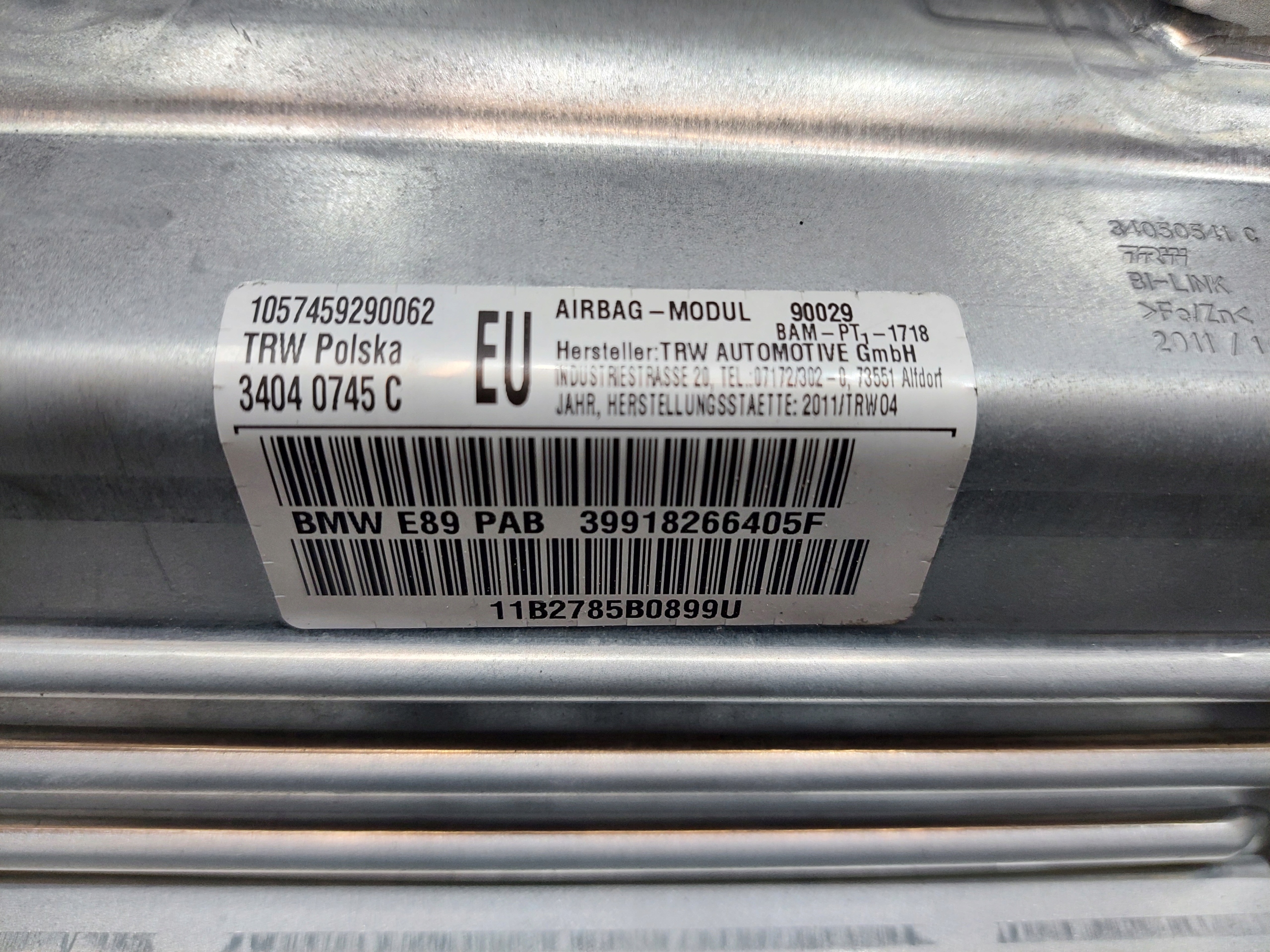 airbag airbag spolujezdce BMW Z4 E89