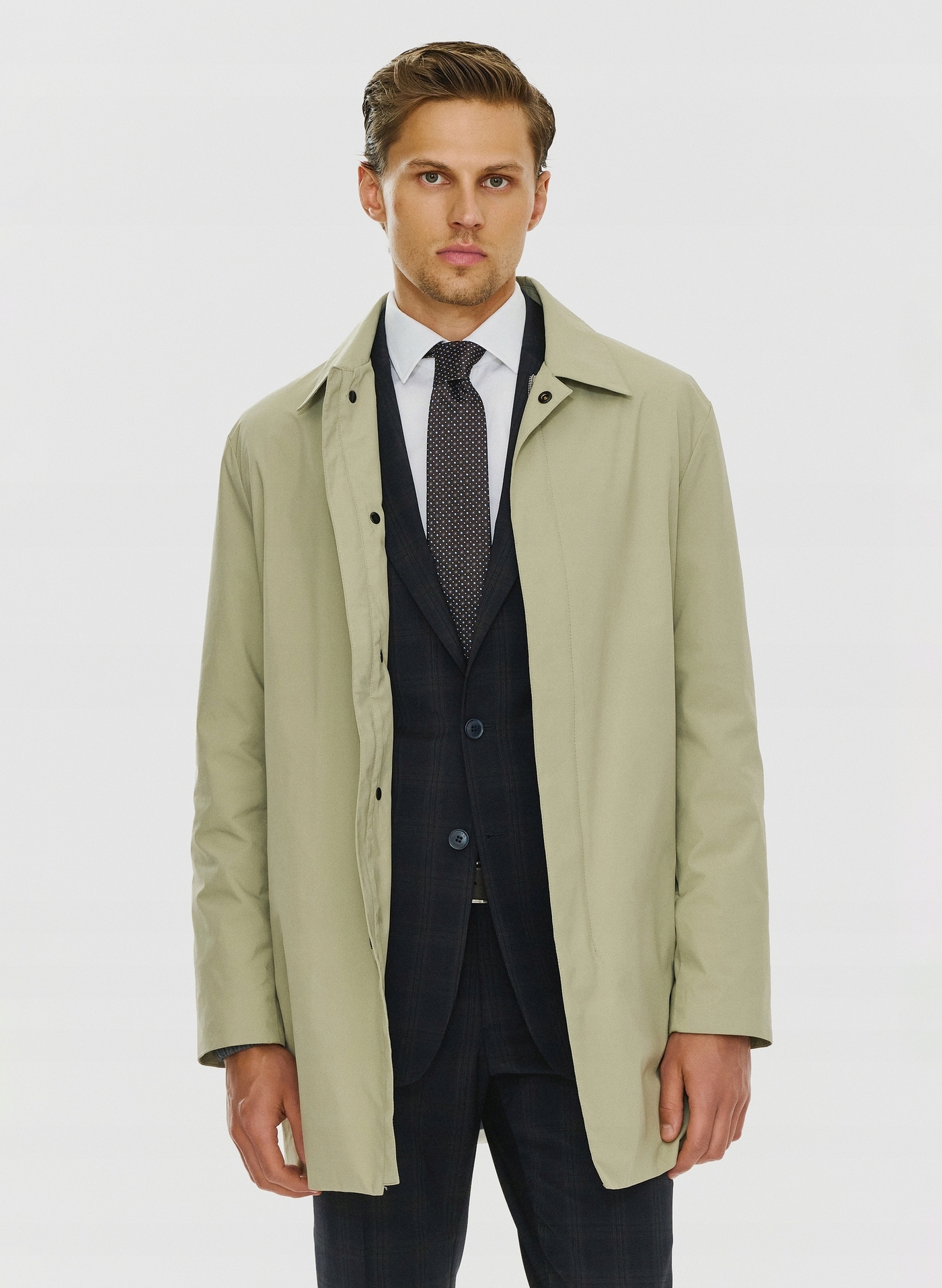 Béžový klasický pánský kabát Pako Lorente vel 54