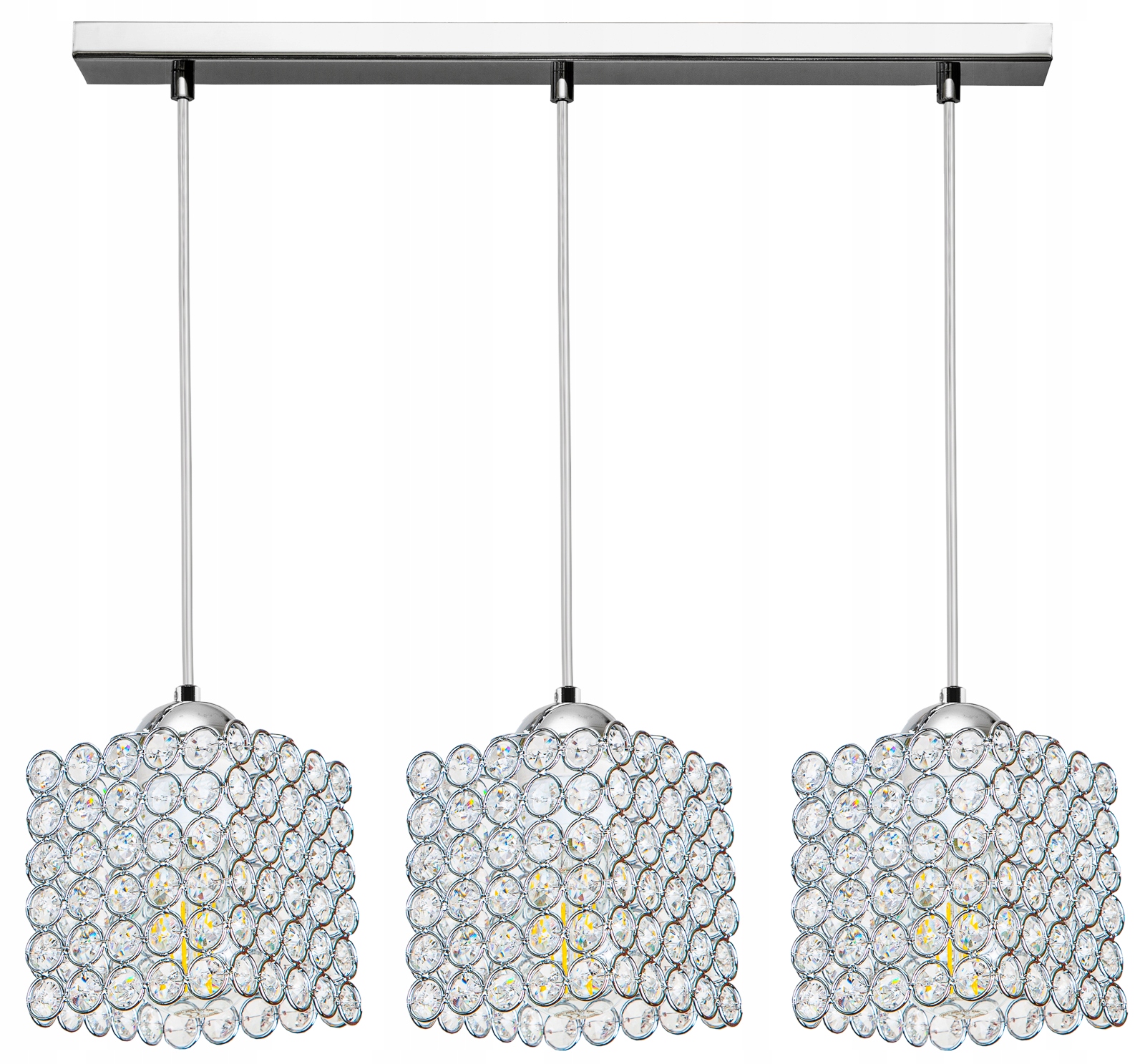 

Lampa Wisząca Plafon Żyrandol Kryształki Chrom Led