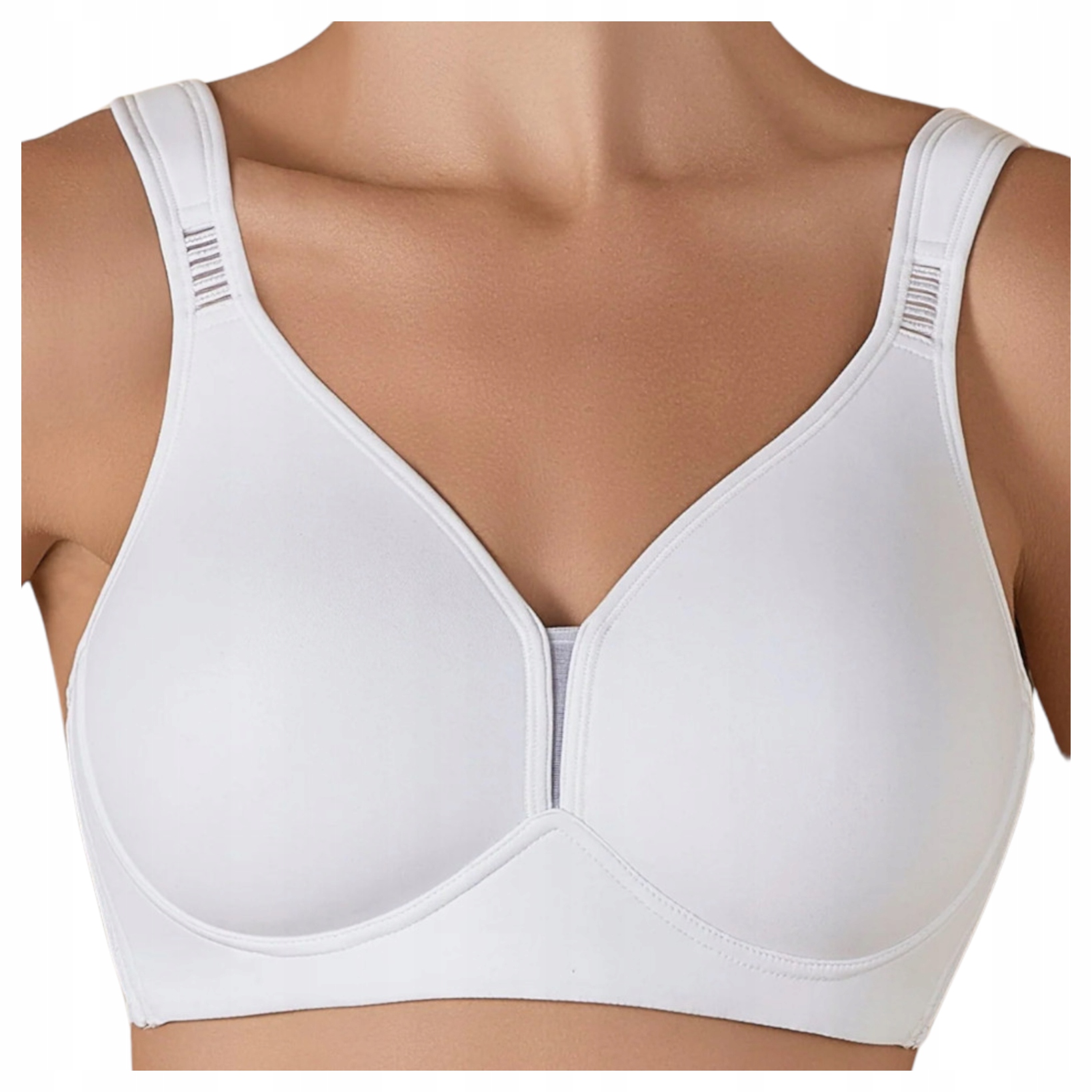 Dámská podprsenka hladká, neviditelná, pohodlná, bez kostic, bílá 95E