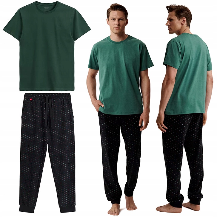 Pánské Pyžamo Atlantic NMP-388 Volný krátký komplet z bavlny L