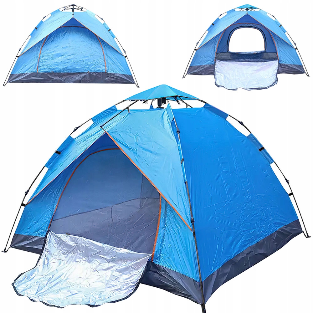 Duży Namiot Rodzinny Samorozkładający 4 Osoby Na Wakacje Z Plecakiem