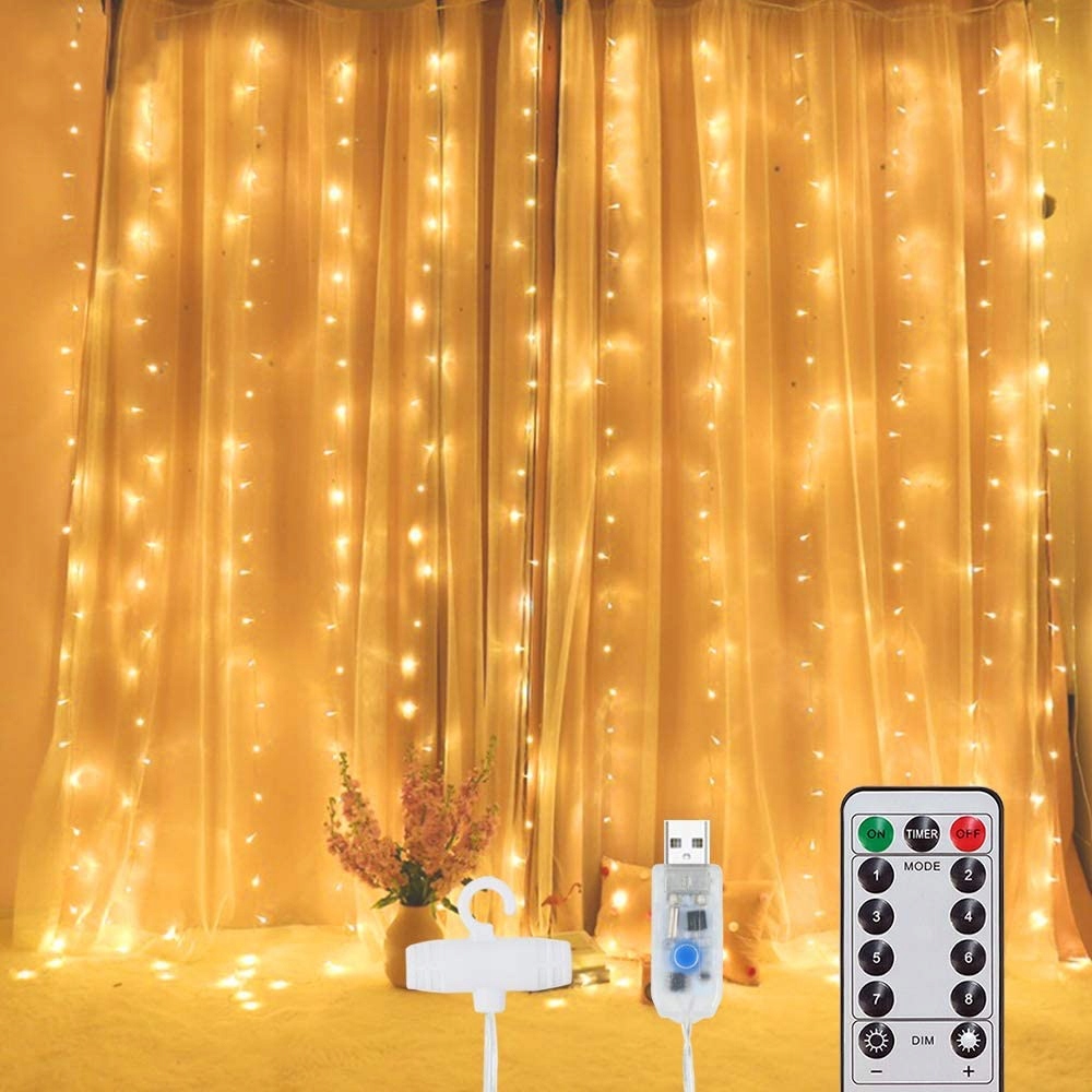 

Kurtyna Świetlna 200 Led 3X2M Ciepły Biały Usb