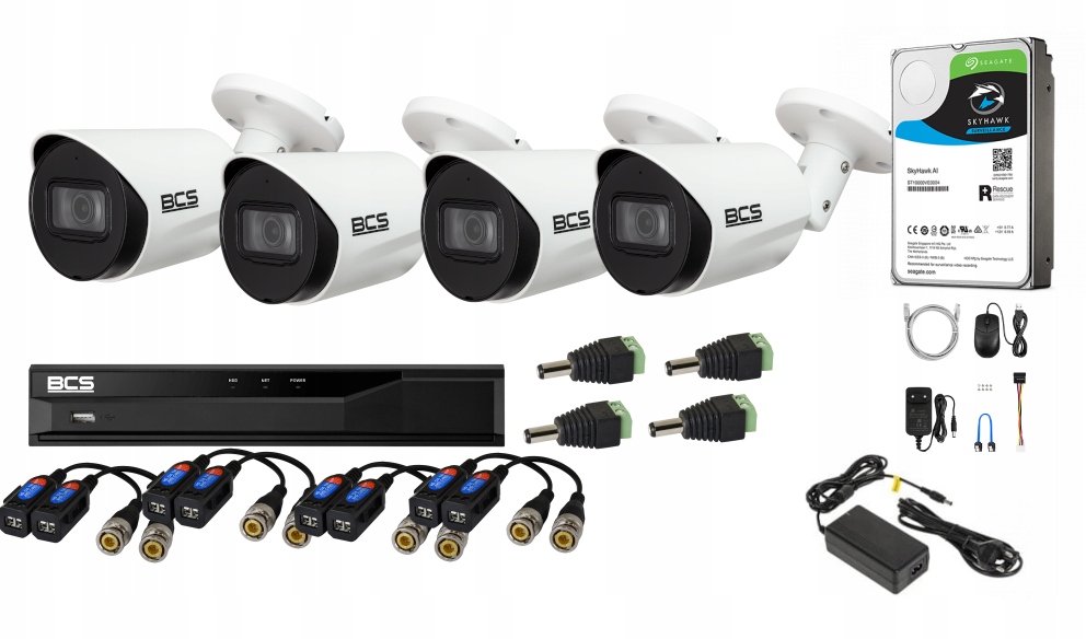 Gotowy zestaw do monitoringu 4 kamery BCS Point