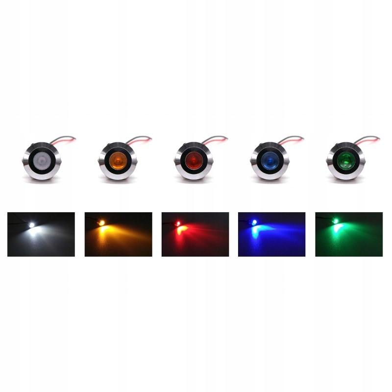 Lampka kontrolna LED kolory 14mm Niebieska Producent części motoLEDy