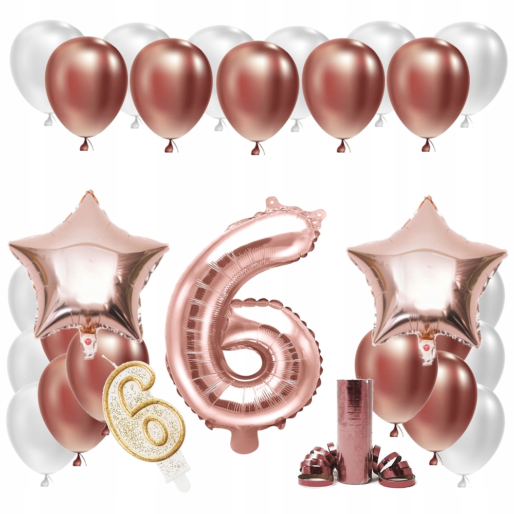 

Zestaw Balony 6 Rocznica Ślubu Rose Gold Cukrowa