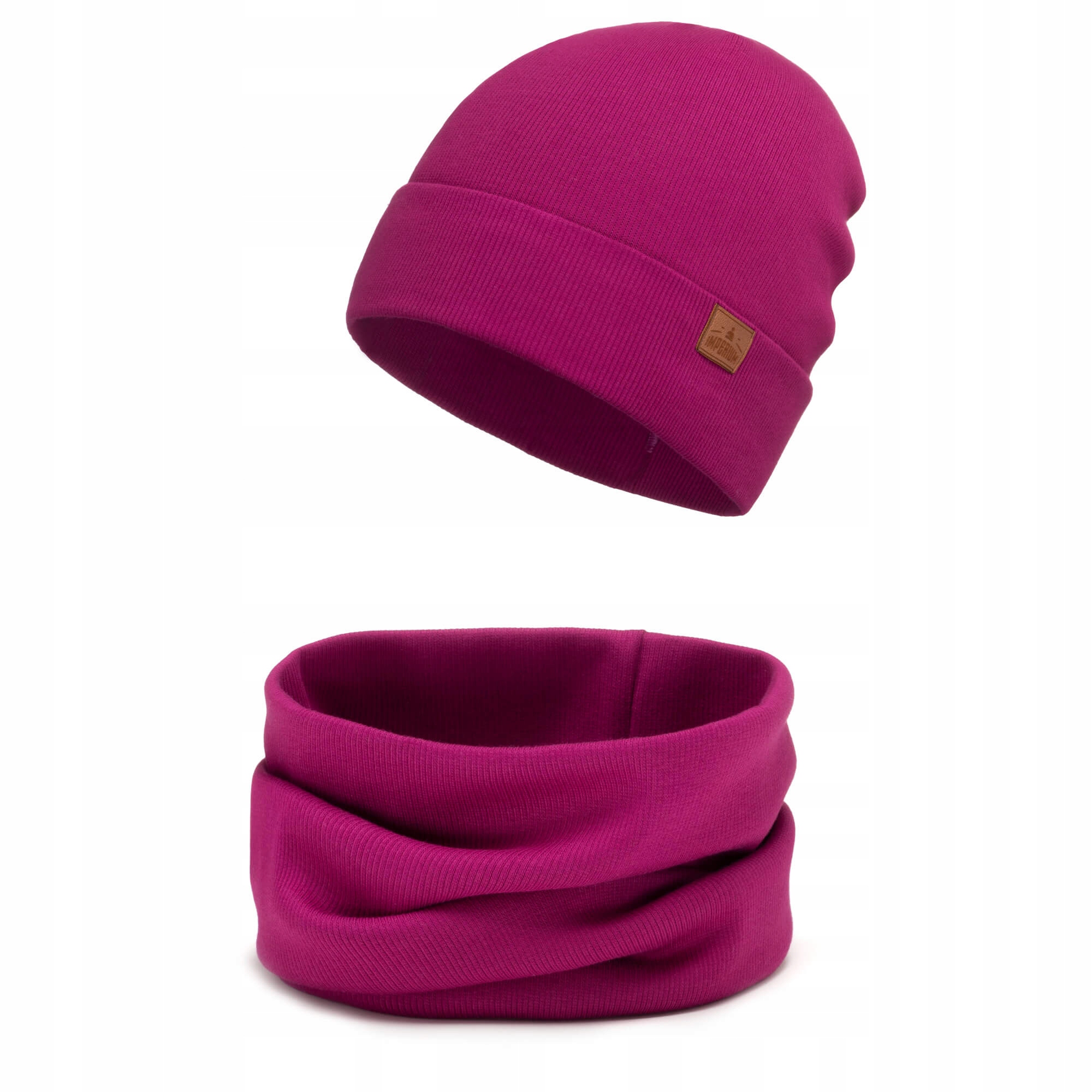 

Czapka i komin wiosna jesień Fuksja 56-58